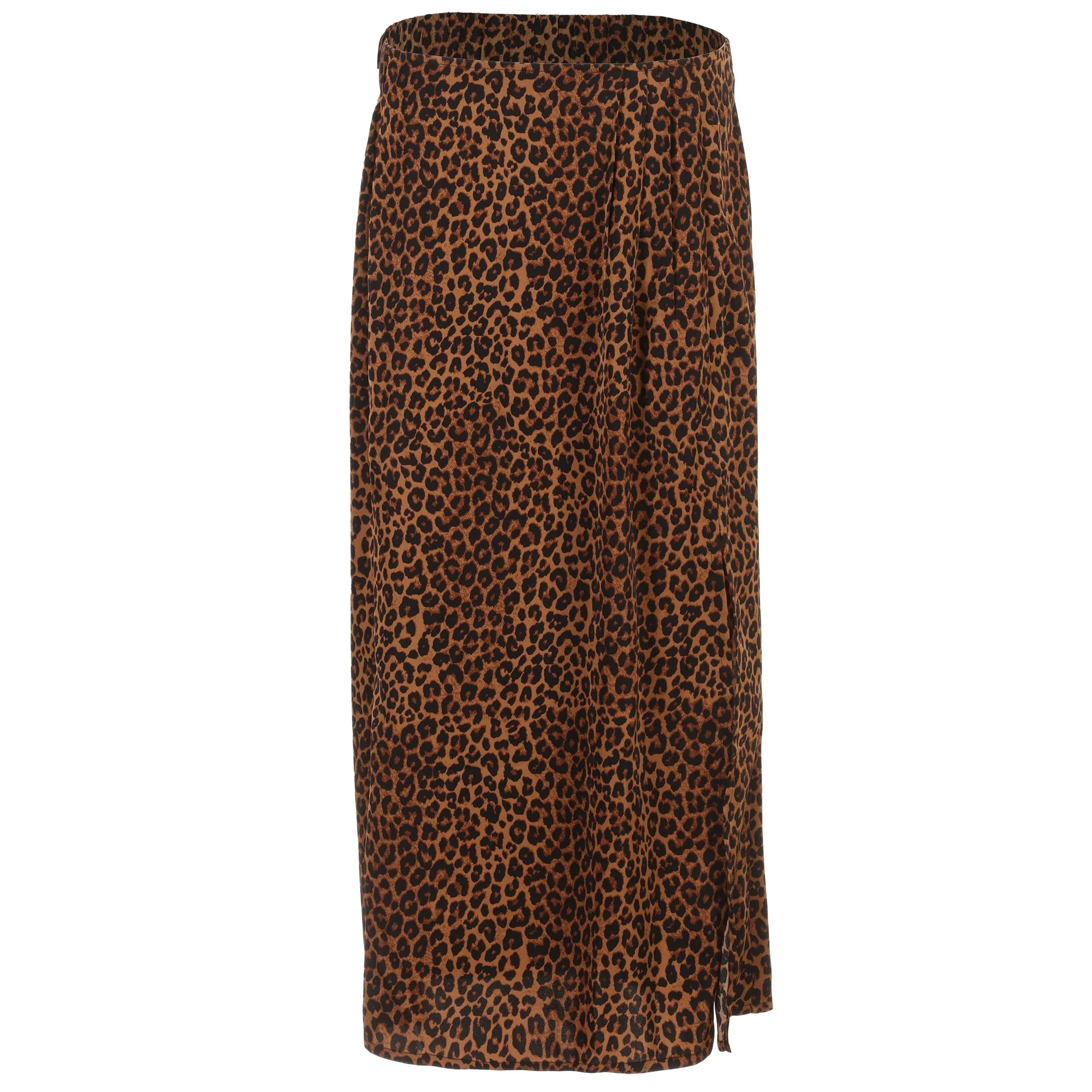 Jupe longue en satin  - Marron