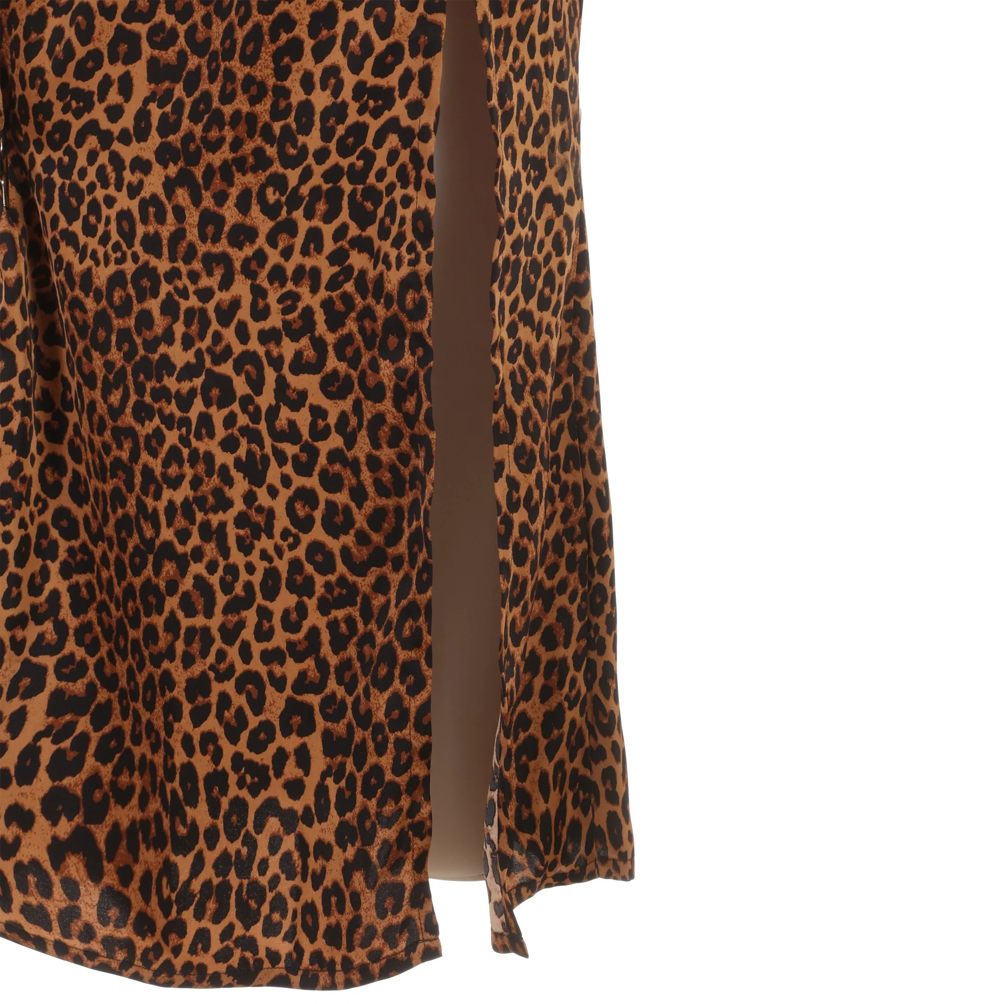 Jupe longue en satin  - Marron - Image 3