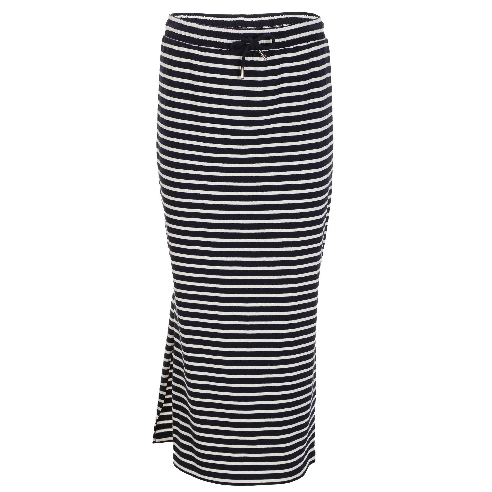 Jupe rayée en maille - Bleu foncé