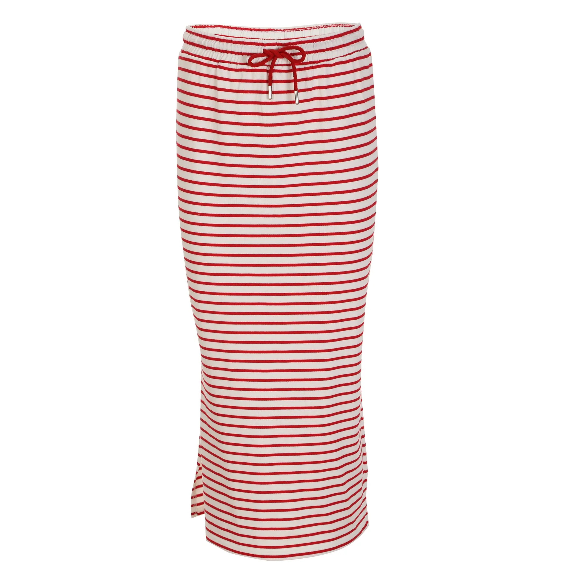 Jupe rayée en maille - Rouge