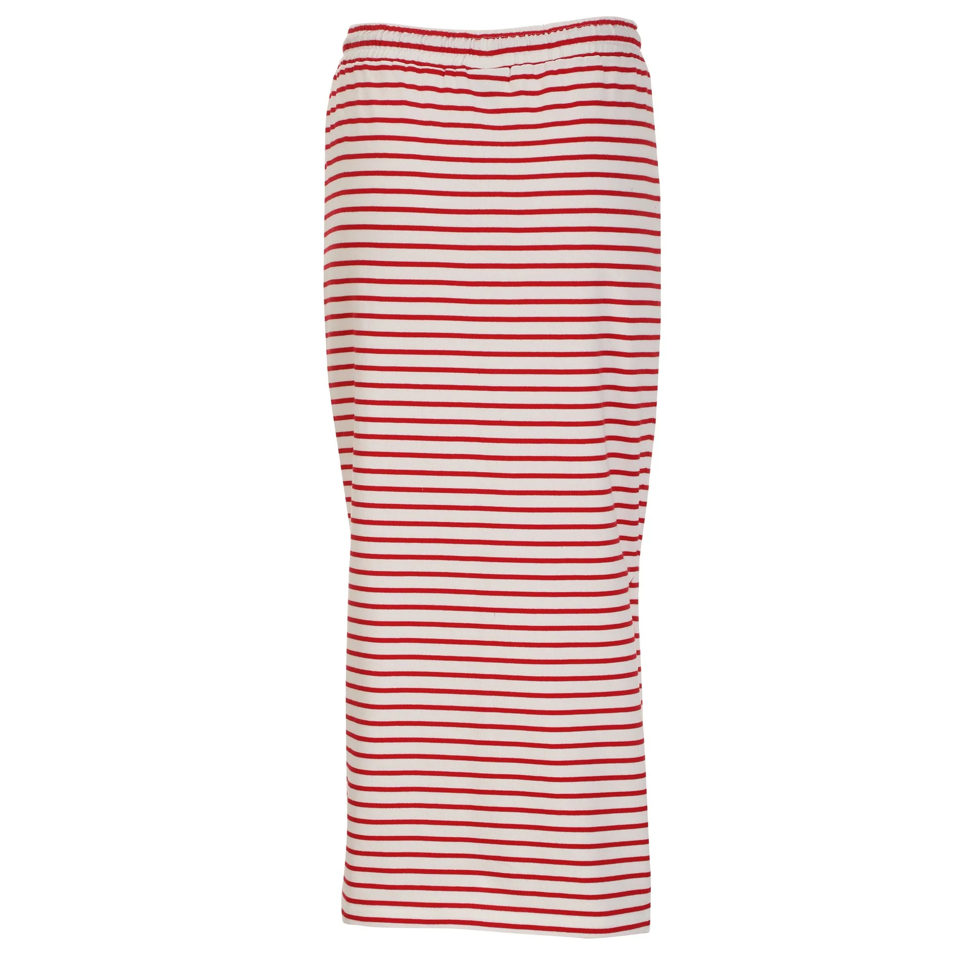 Jupe rayée en maille - Rouge - Image 2