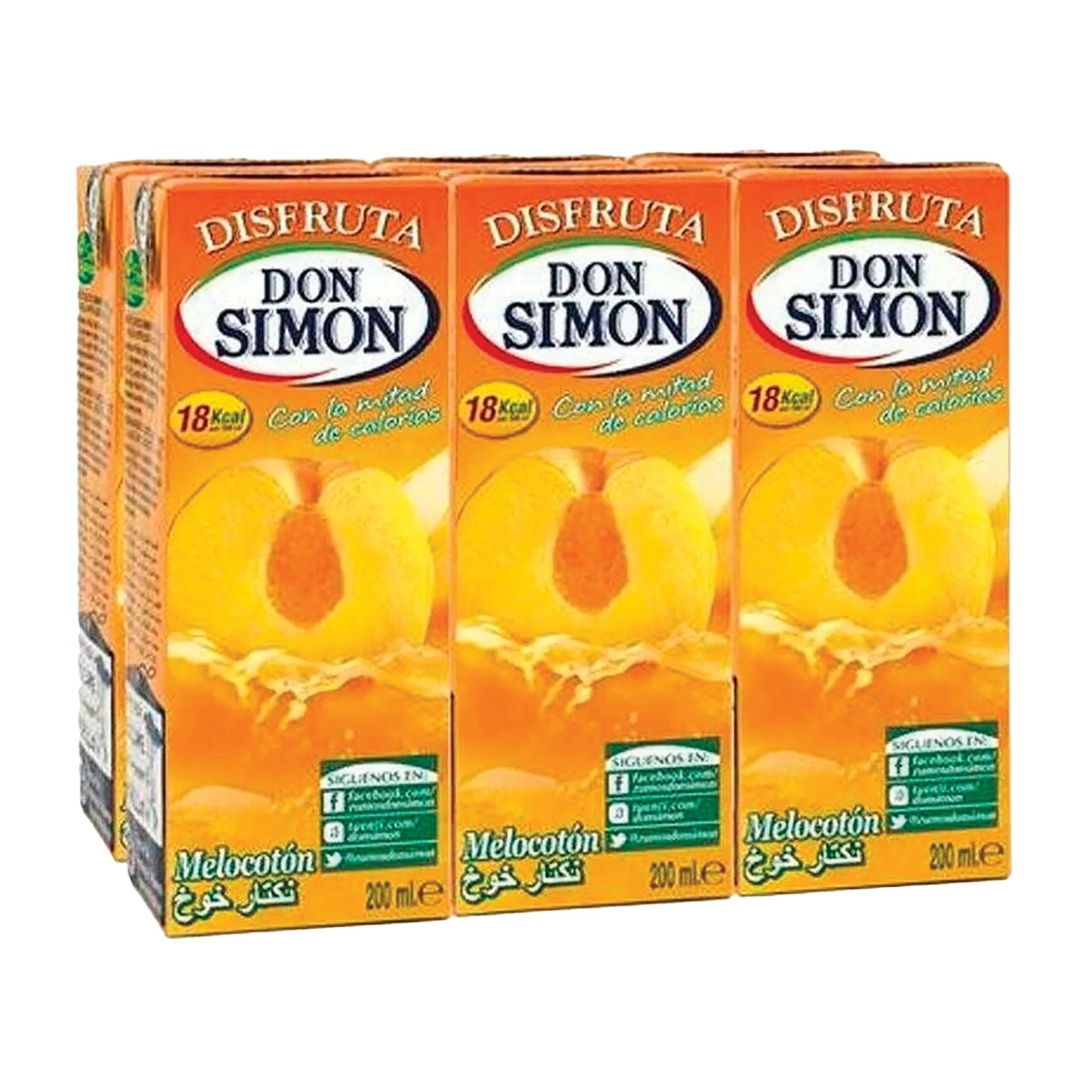 Jus à la pêche sans sucre ajouté x6