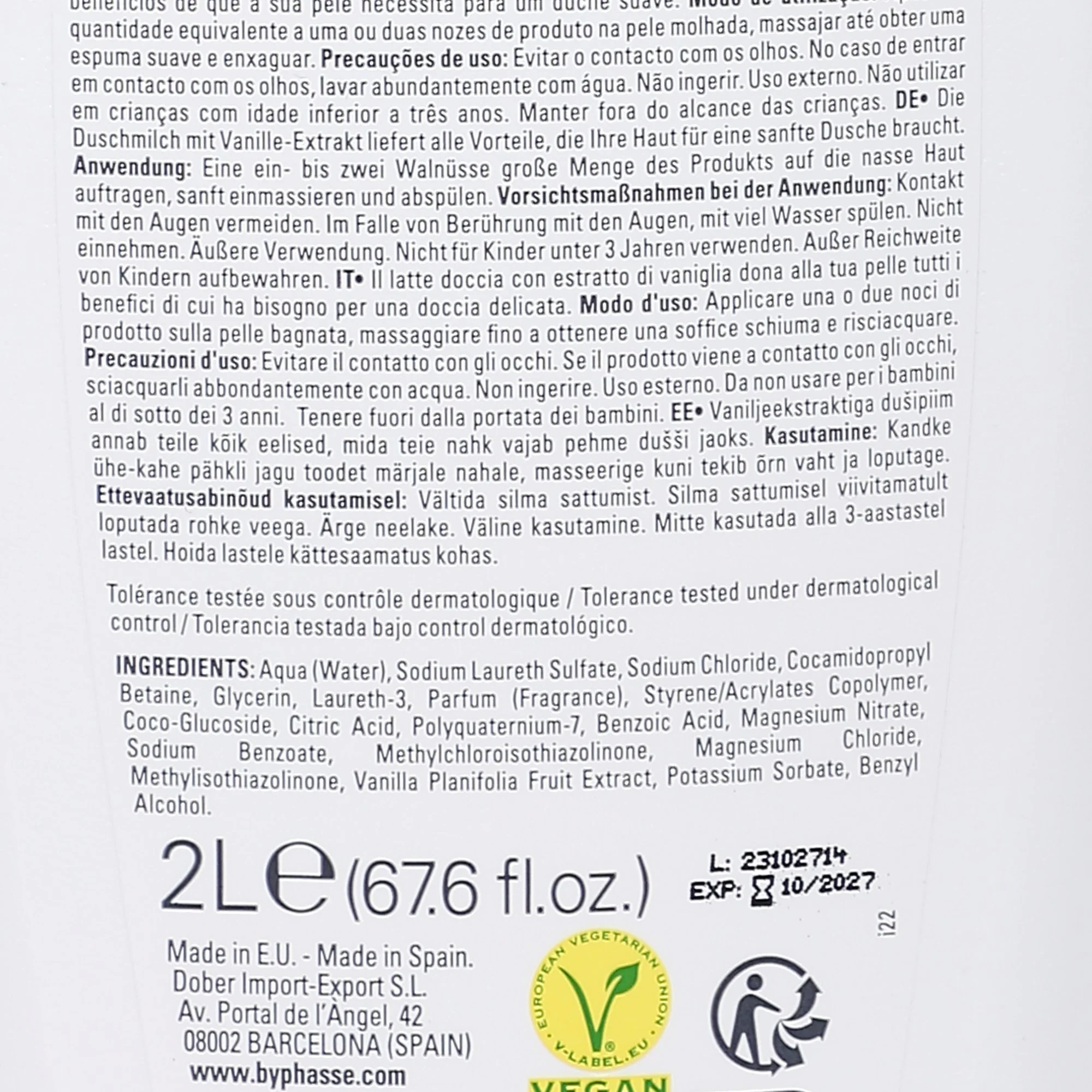 Lait de douche caresse de lait fleur de vanille - Image 2