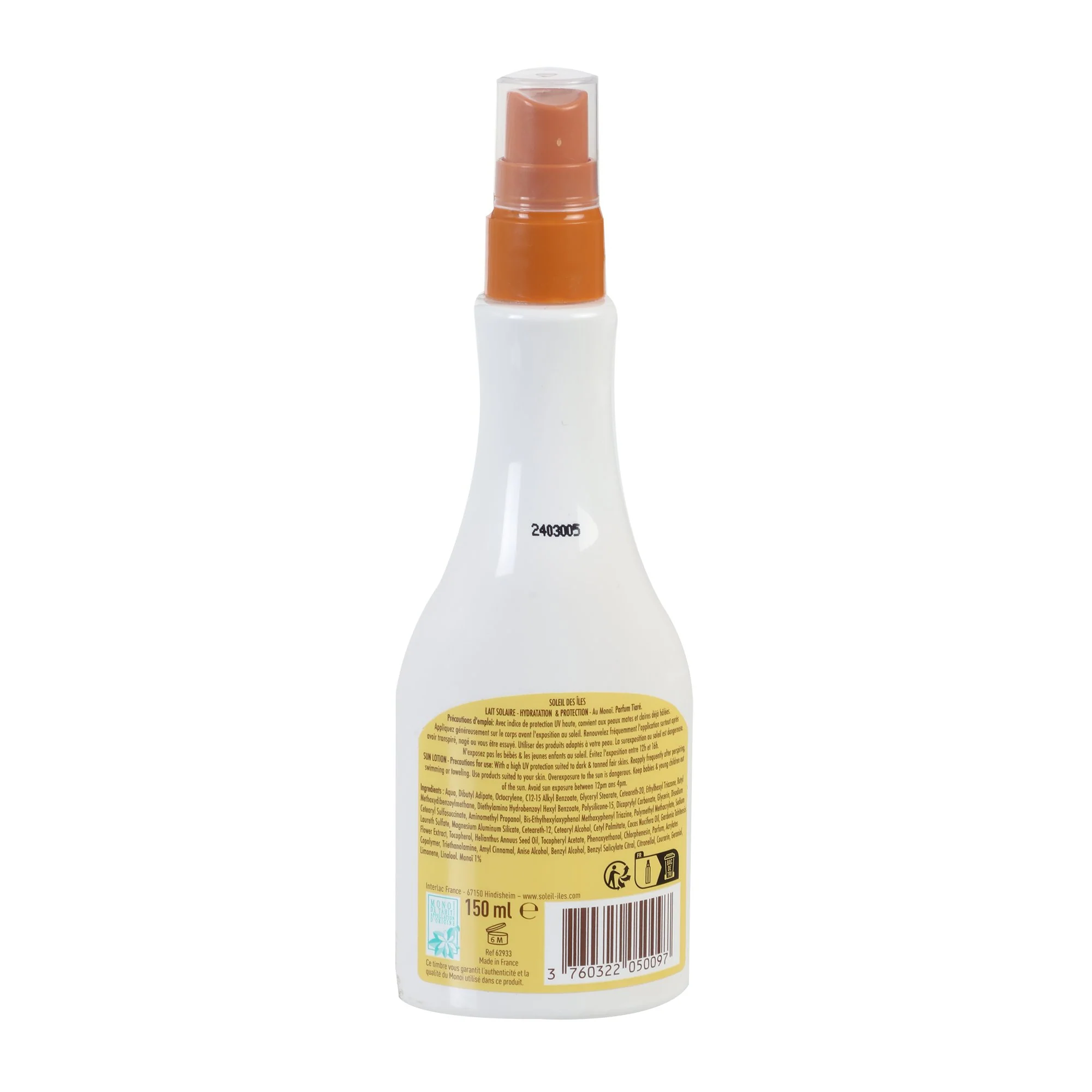Lait solaire bronzage & protection au Monoï de Tahiti SPF30 - Image 2