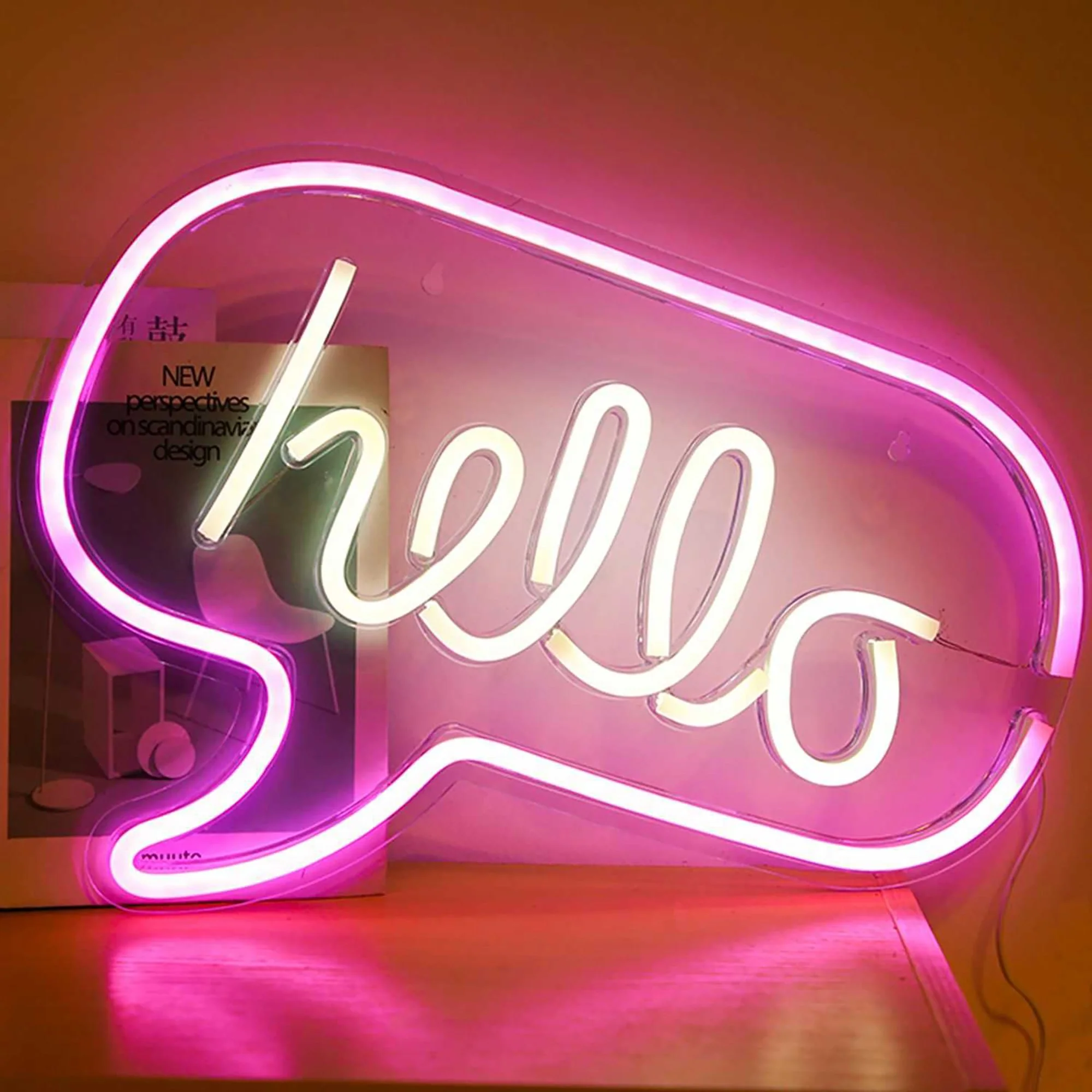 Lampe LED effet NEON hello - Image 3