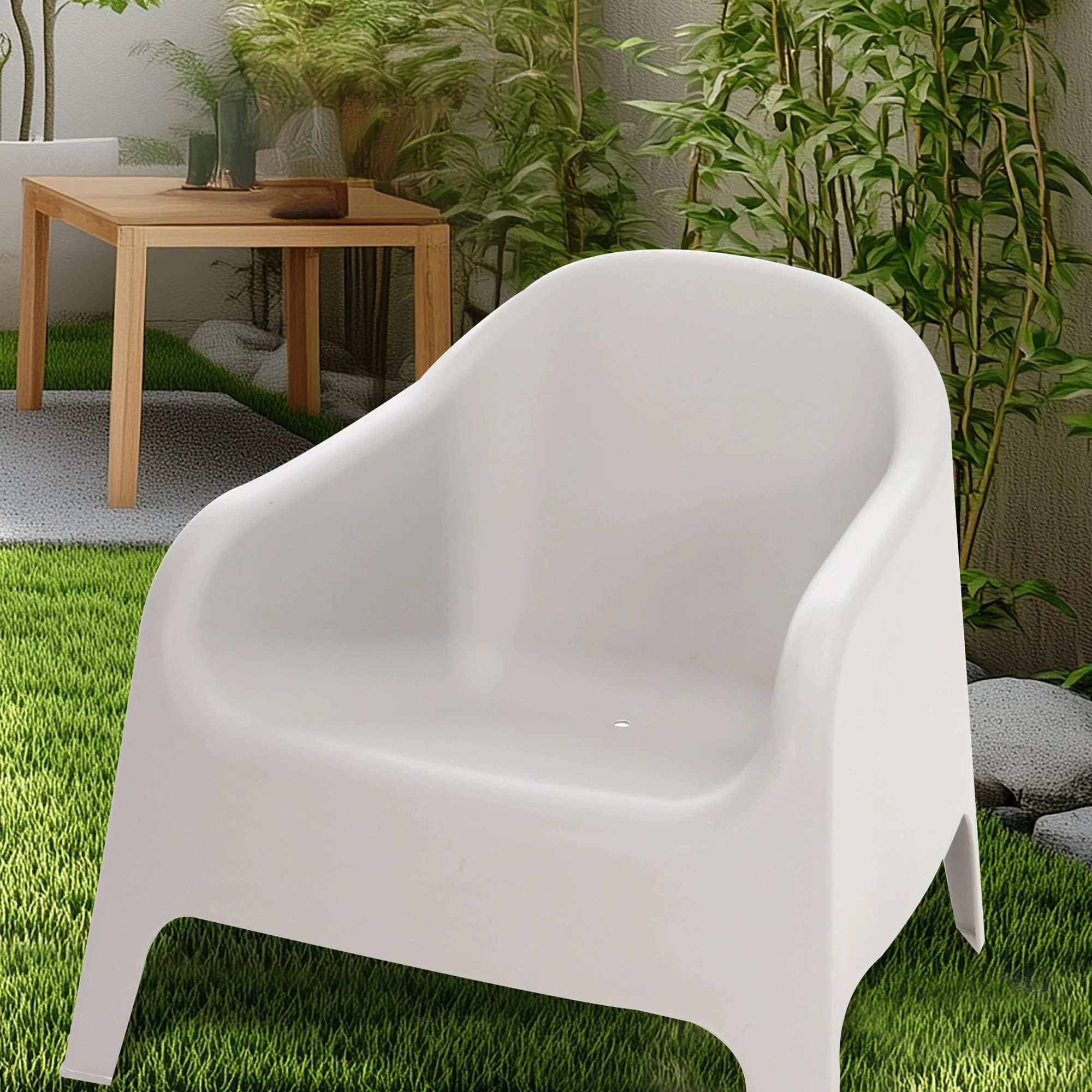 LARGE FAUTEUIL EN PLASTIQUE 83*79*70CM, PAS DE CARTON - Image 3