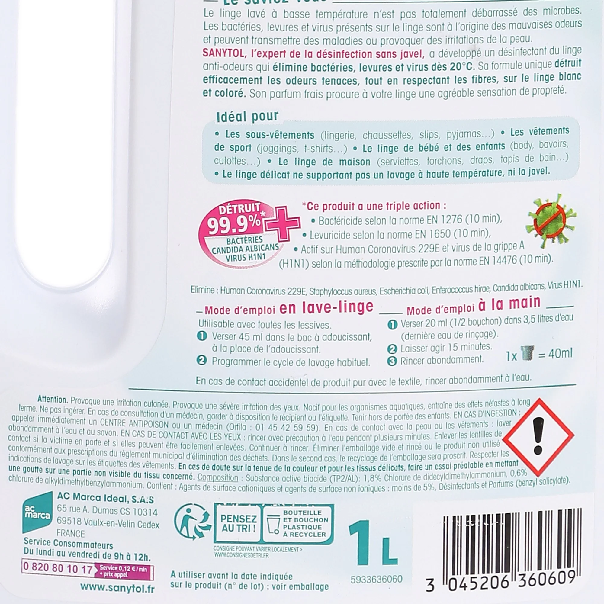 Liquide désinfectant du linge anti odeur - Image 2