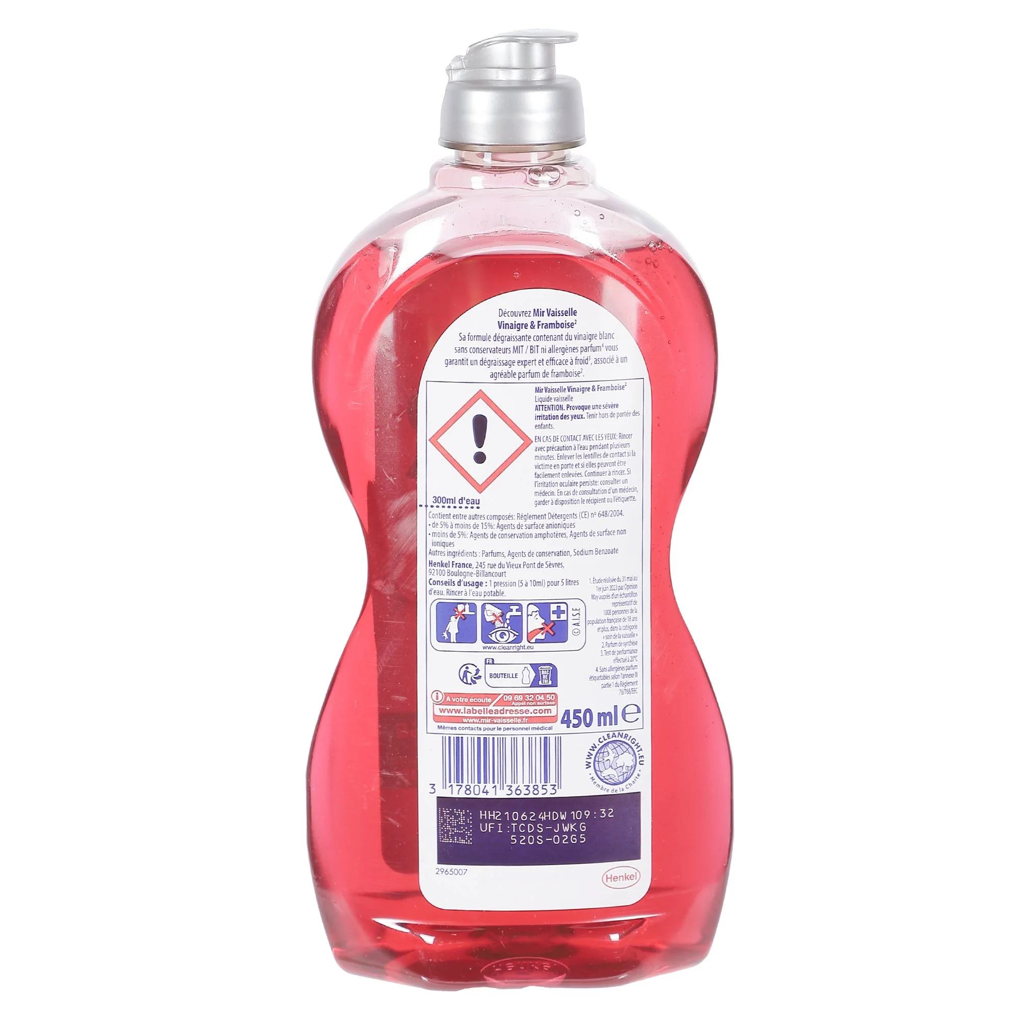 Liquide vaisselle vinaigre framboise dégraissage expert - Image 2