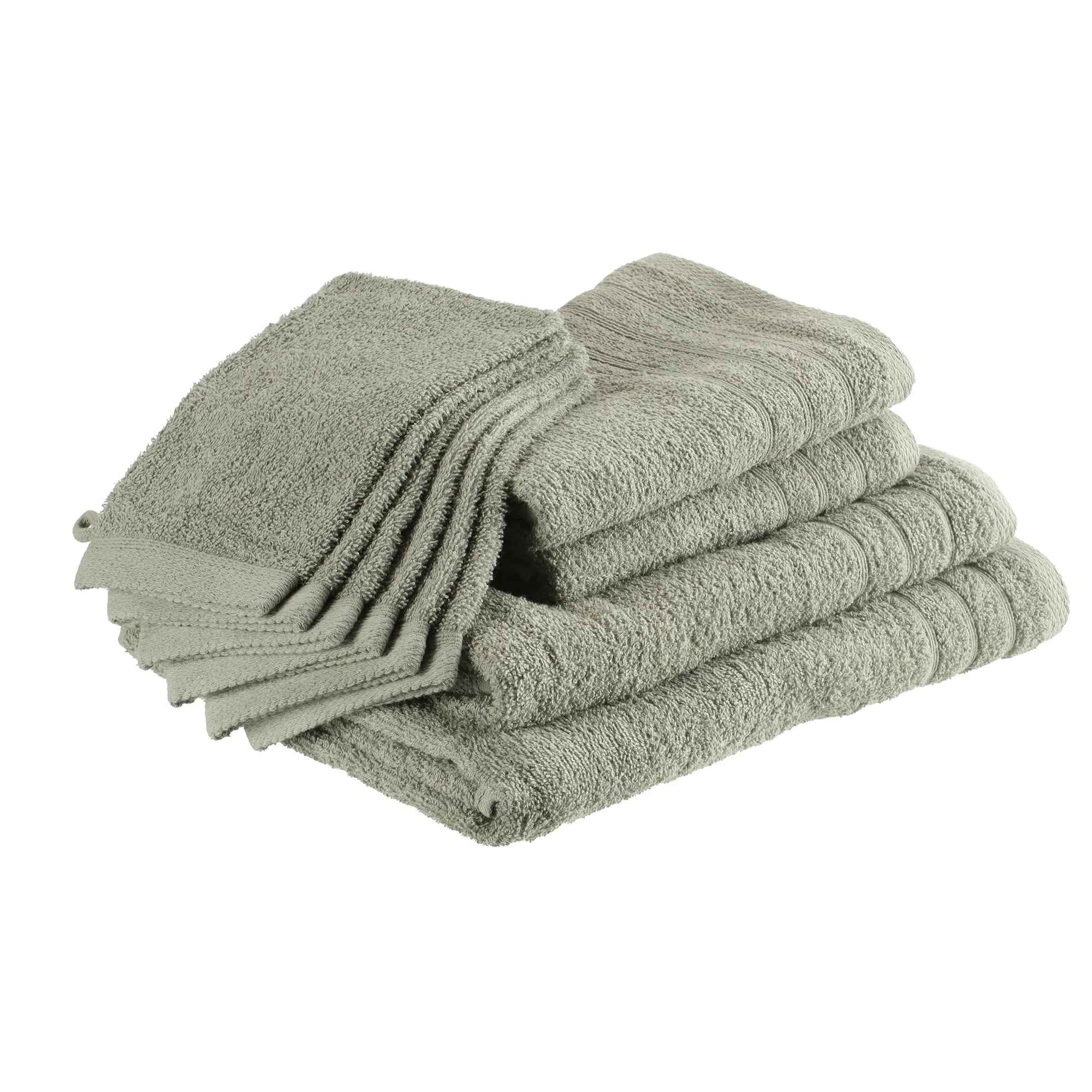 Lot de 10 pièces de bain ocre/vert - Vert - Image 3