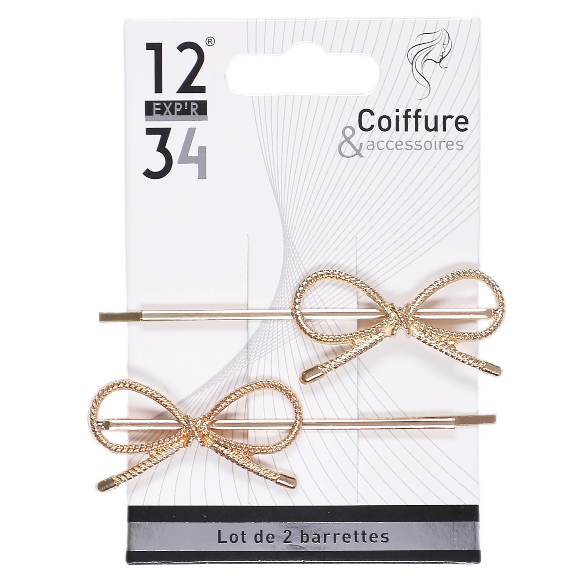Lot de 2 barrettes nĆud rose gold