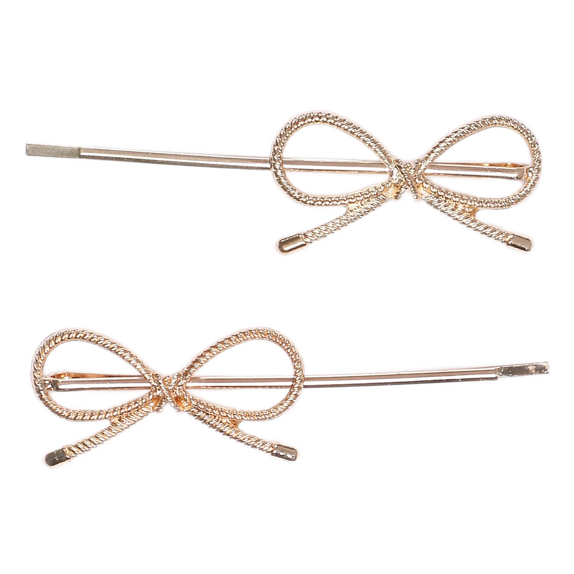 Lot de 2 barrettes nĆud rose gold - Image 2