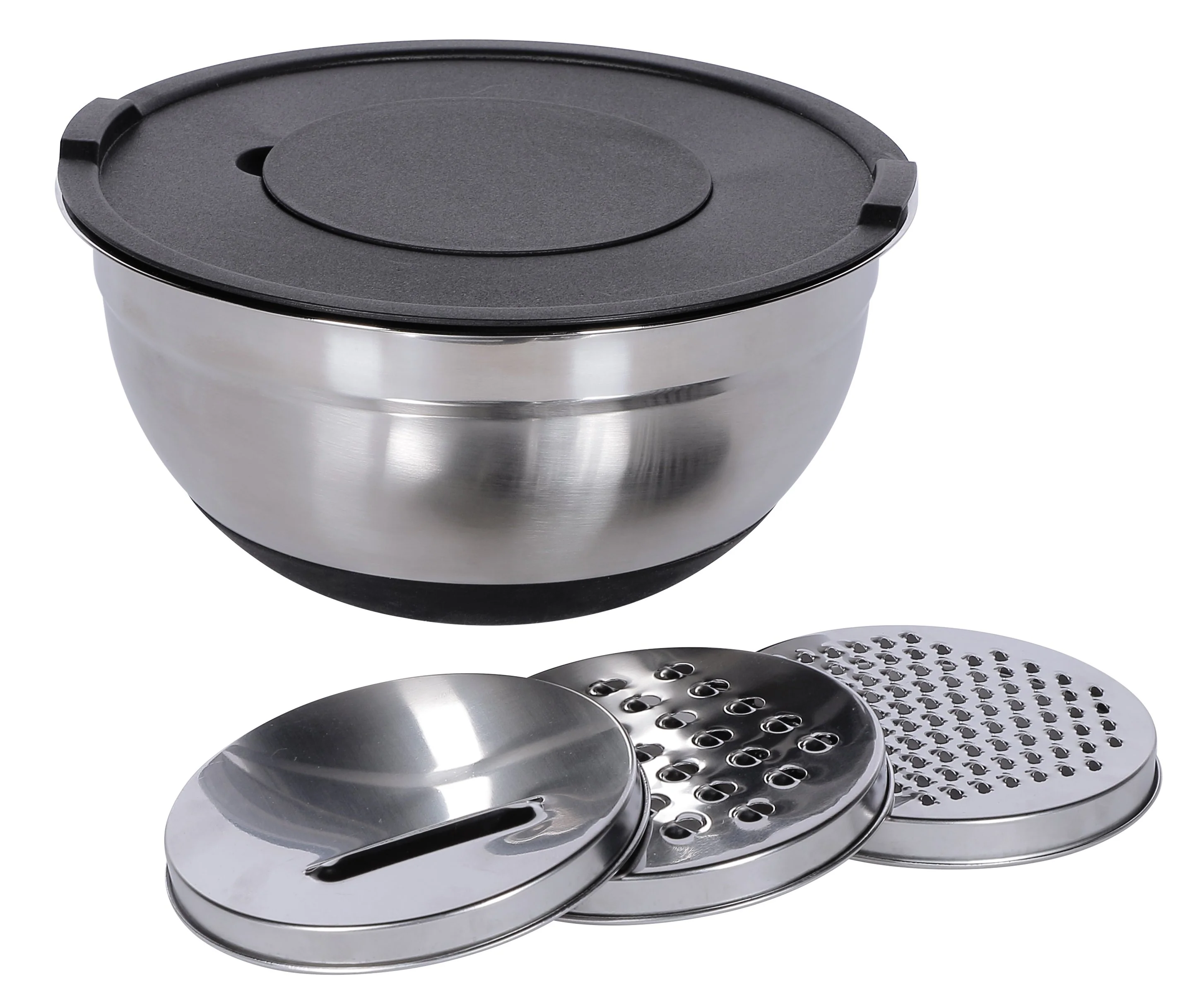 Lot de 2 saladiers 19cm et 23cm avec râpes et couvercles - Image 2