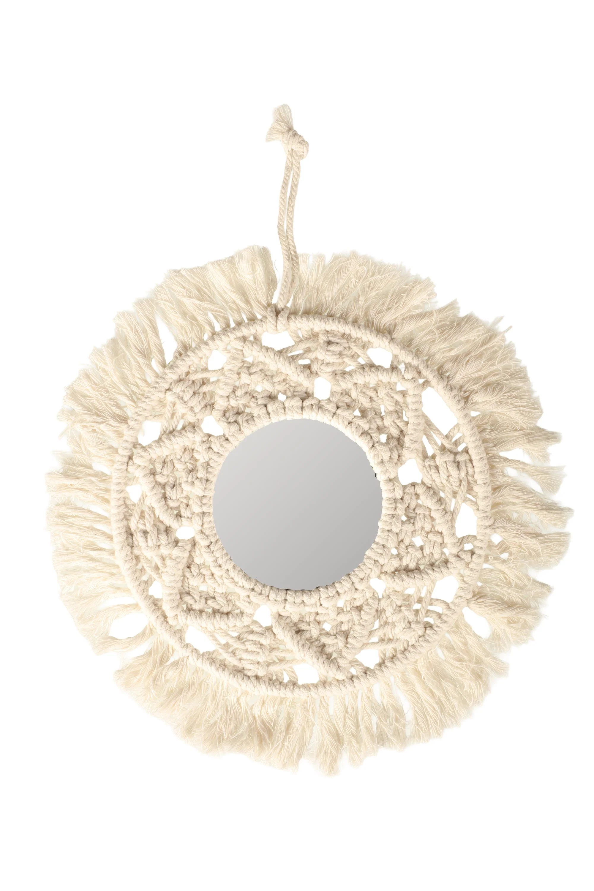 Lot de 3 miroirs bohème en macramé 28cm - Image 3