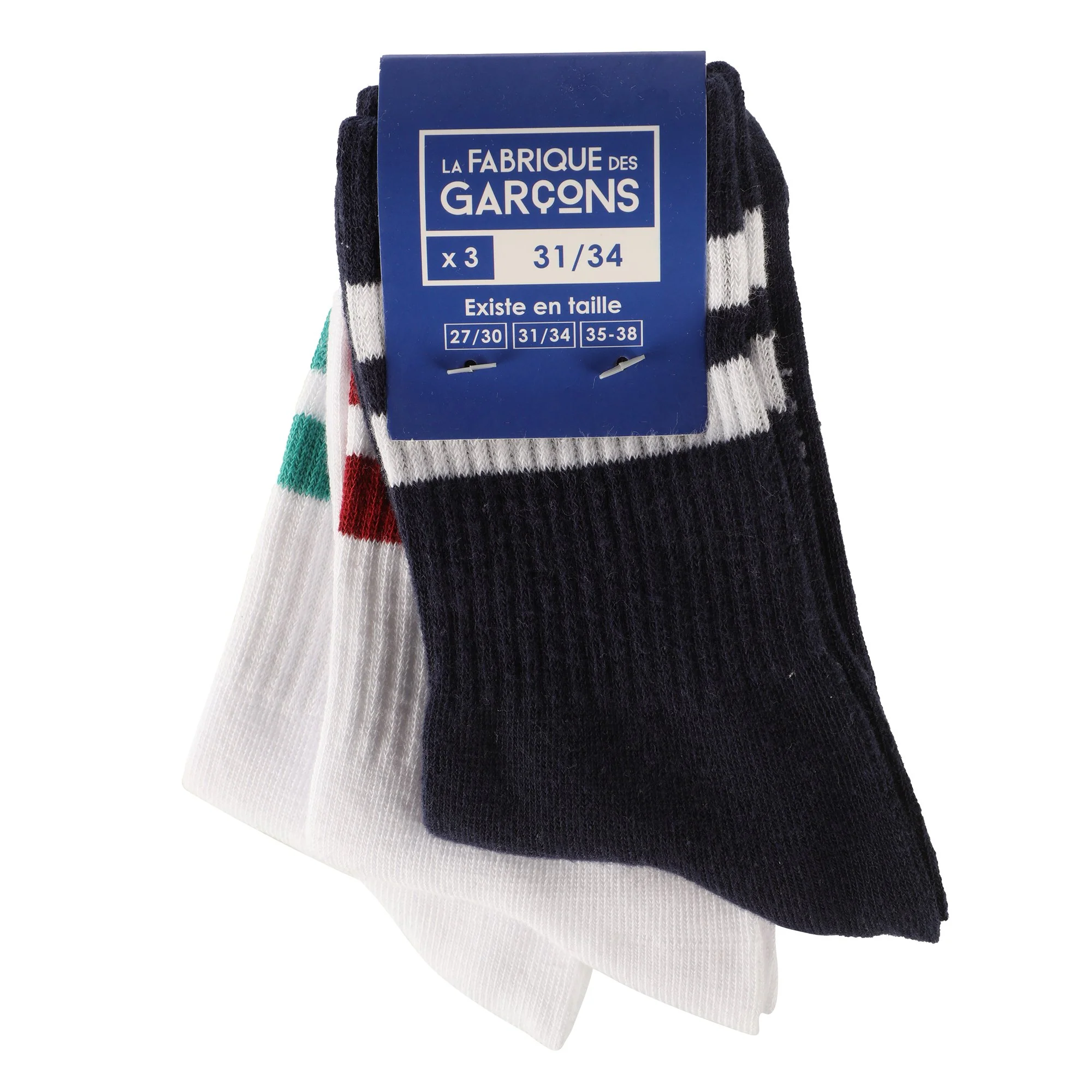Lot de 3 paires de chaussettes 27/38 - Bleu