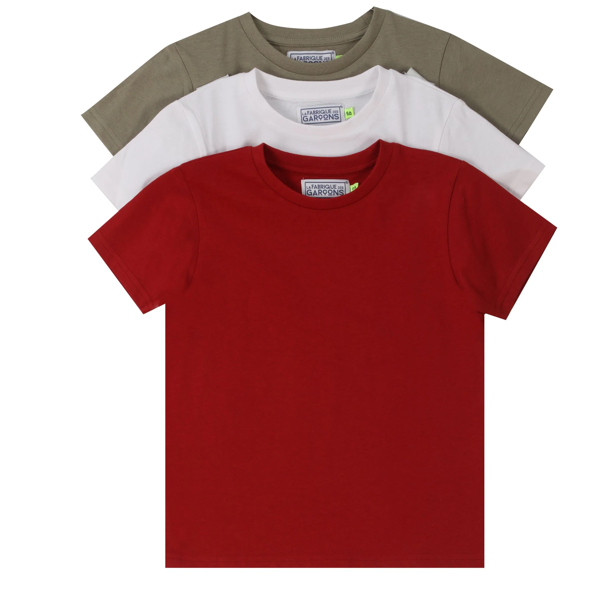 Lot de 3 tee-shirts manches courtes 3/12 ans - Rouge