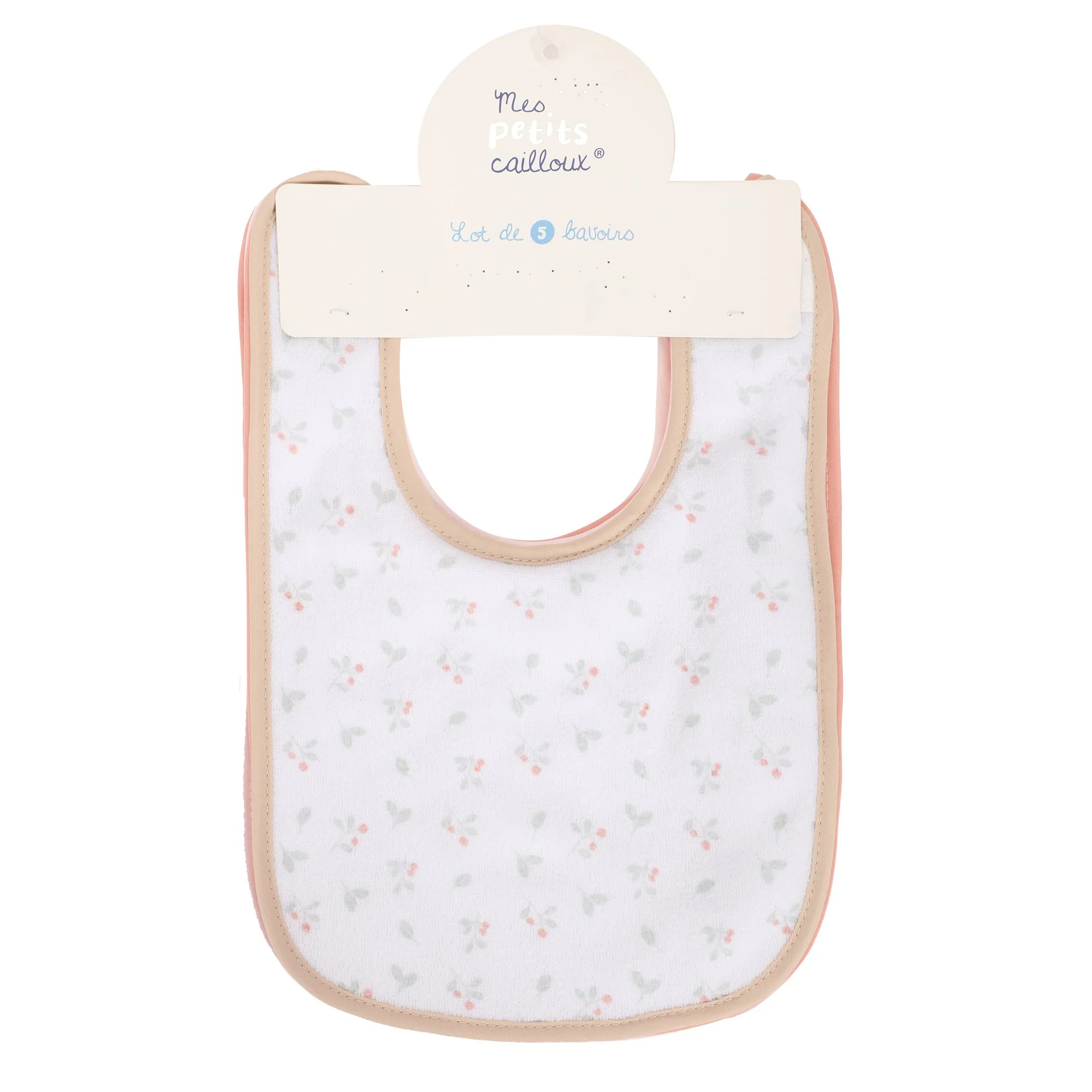 Lot de 5 bavoirs velcro imprimés