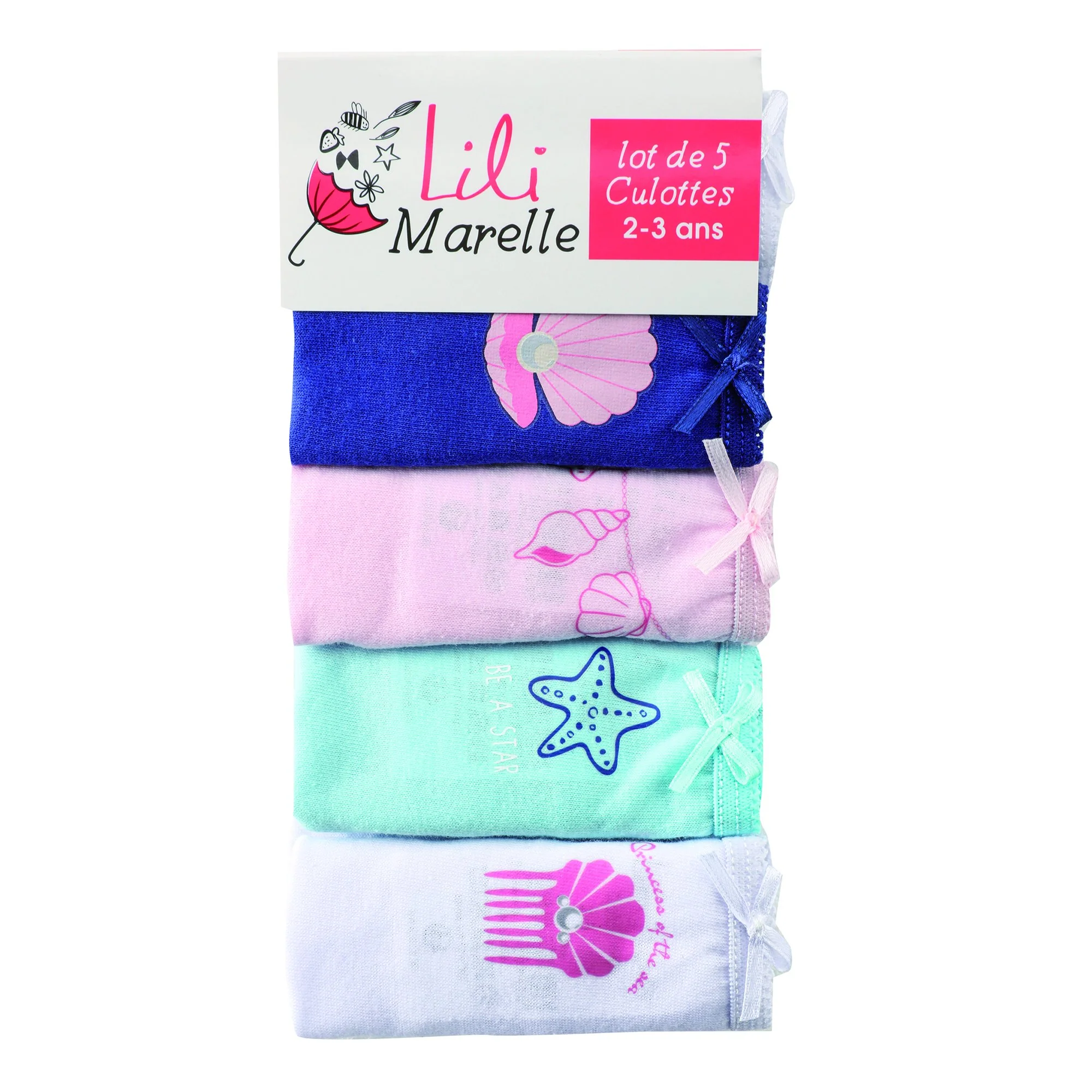 Lot de 5 culottes fantaisie