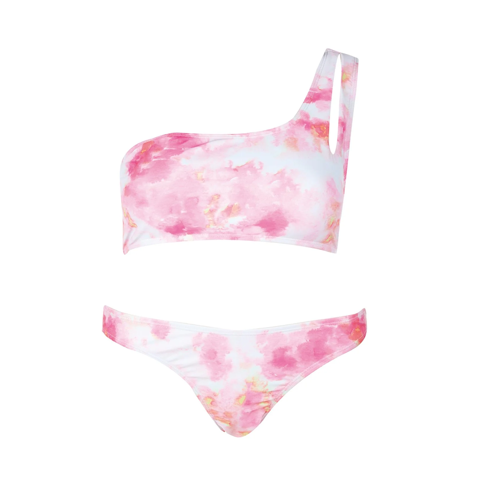 MAILLOT DE BAIN 2PCS MANCHES ASYMETRIQUES IMP 36/42