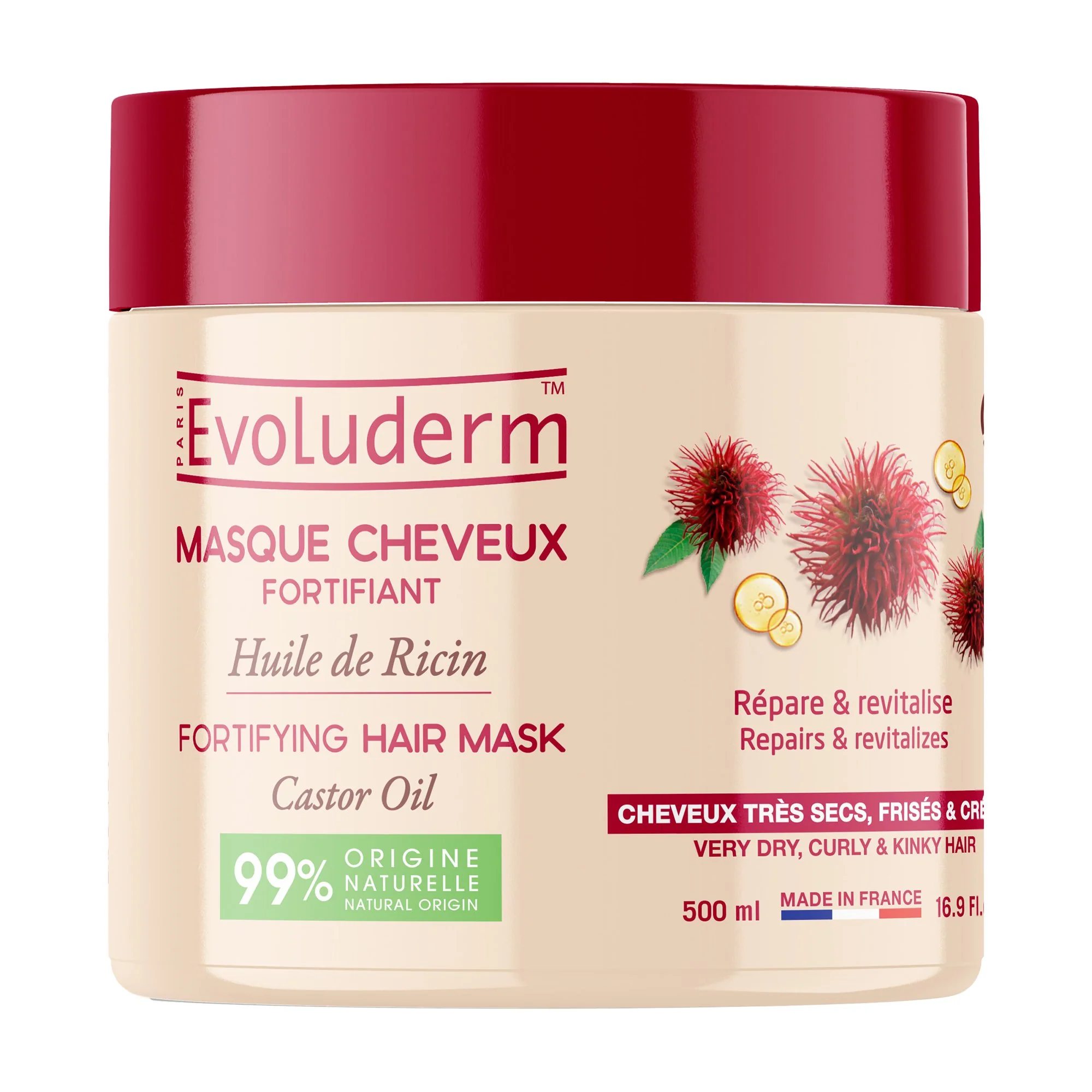 Masque cheveux fortifiant à l'huile de ricin