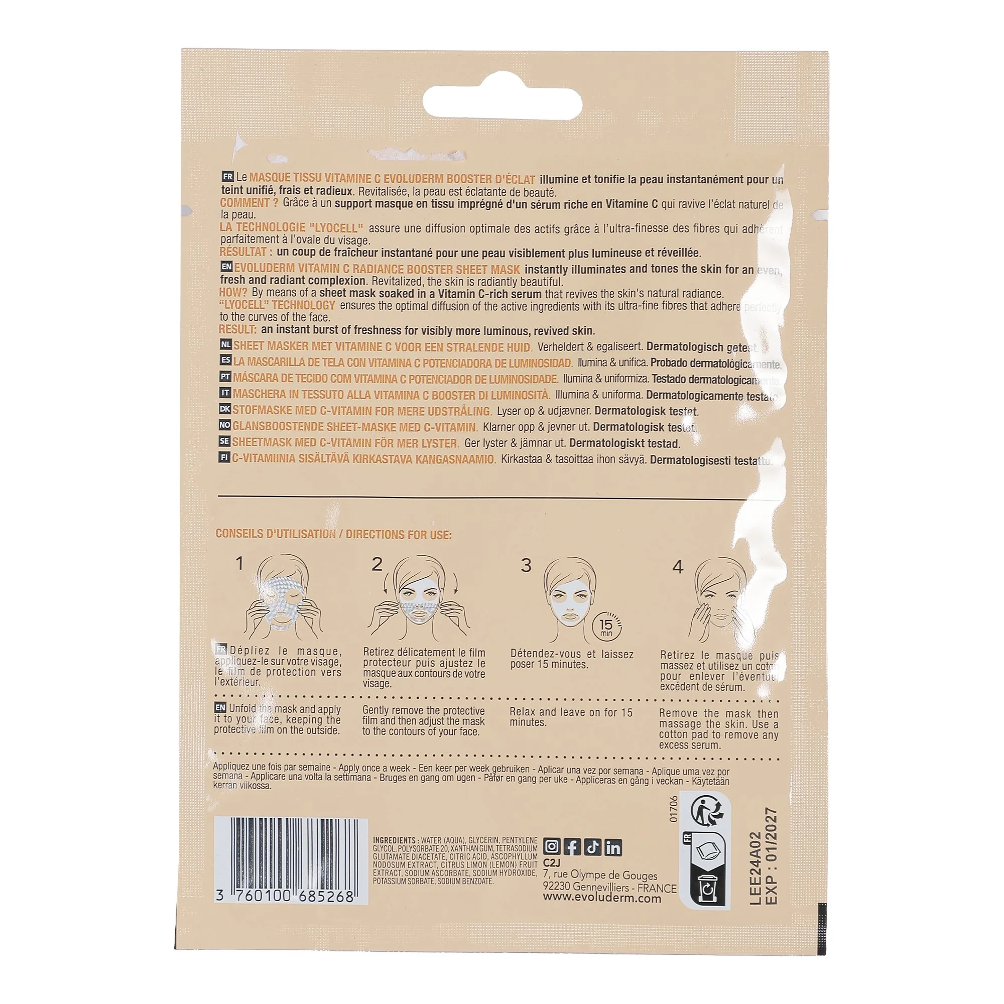 Masque en tissu vitamine C - Image 2