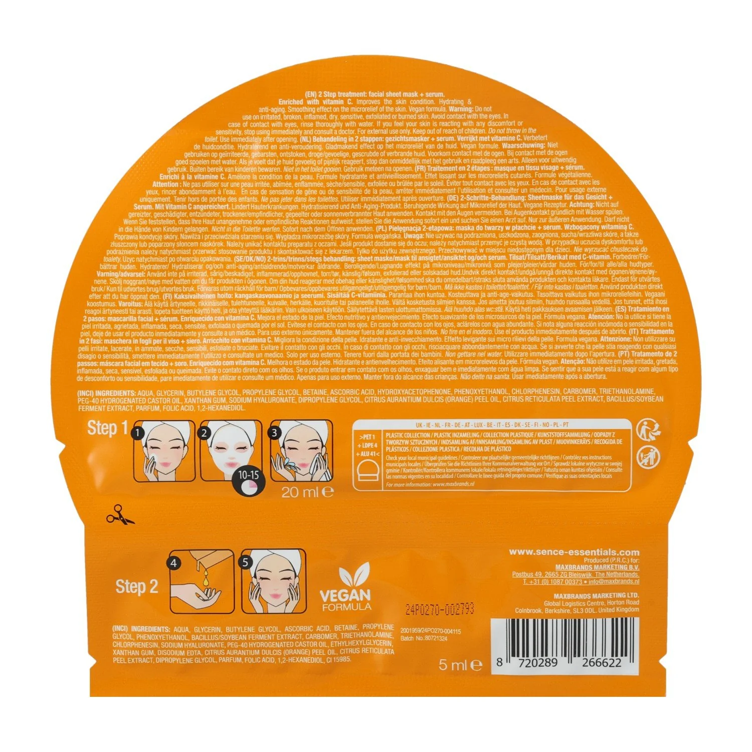 Masque visage en tissu + sérum vitamine C shot - Image 2