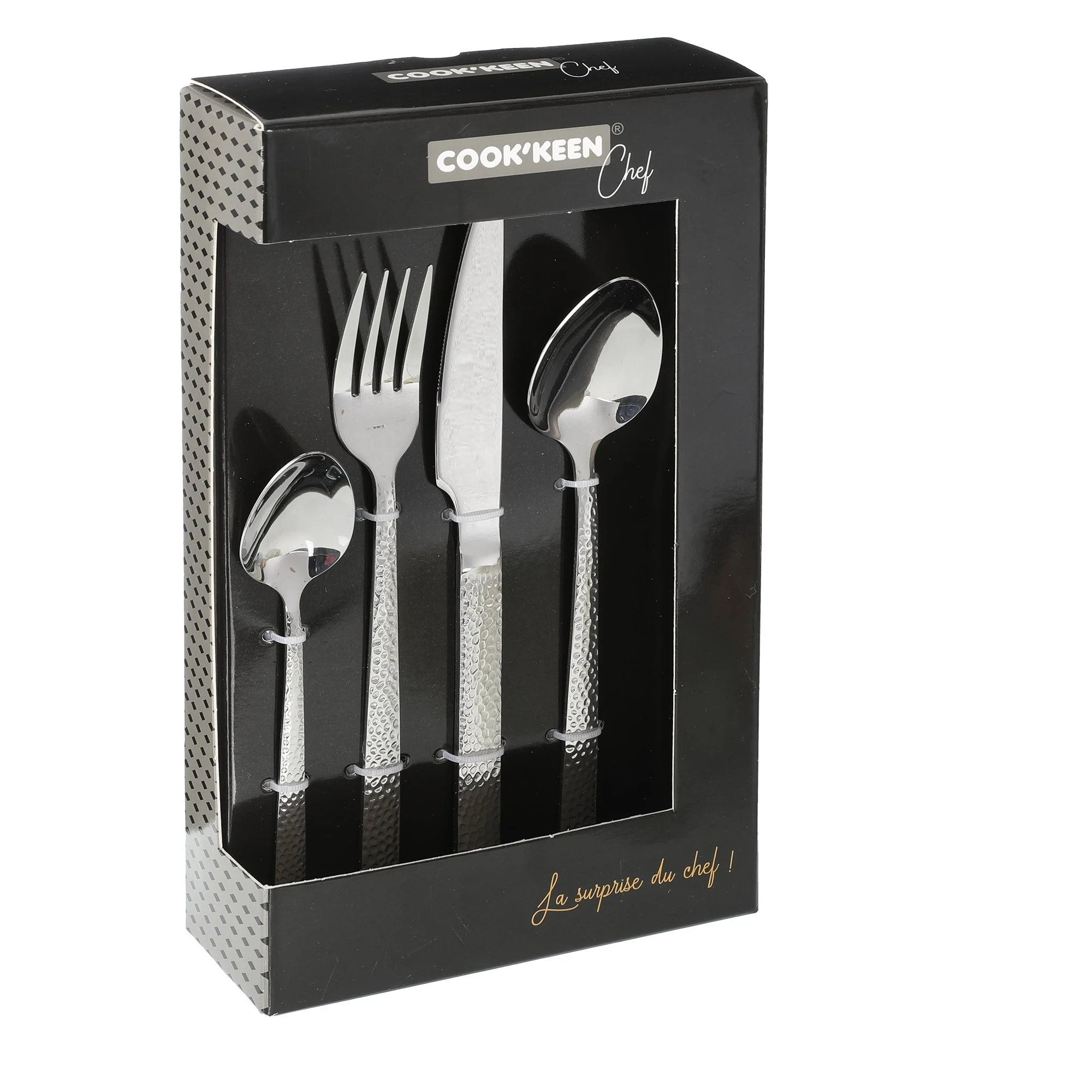 Ménagère 24 pcs martelée  - Or - Image 2