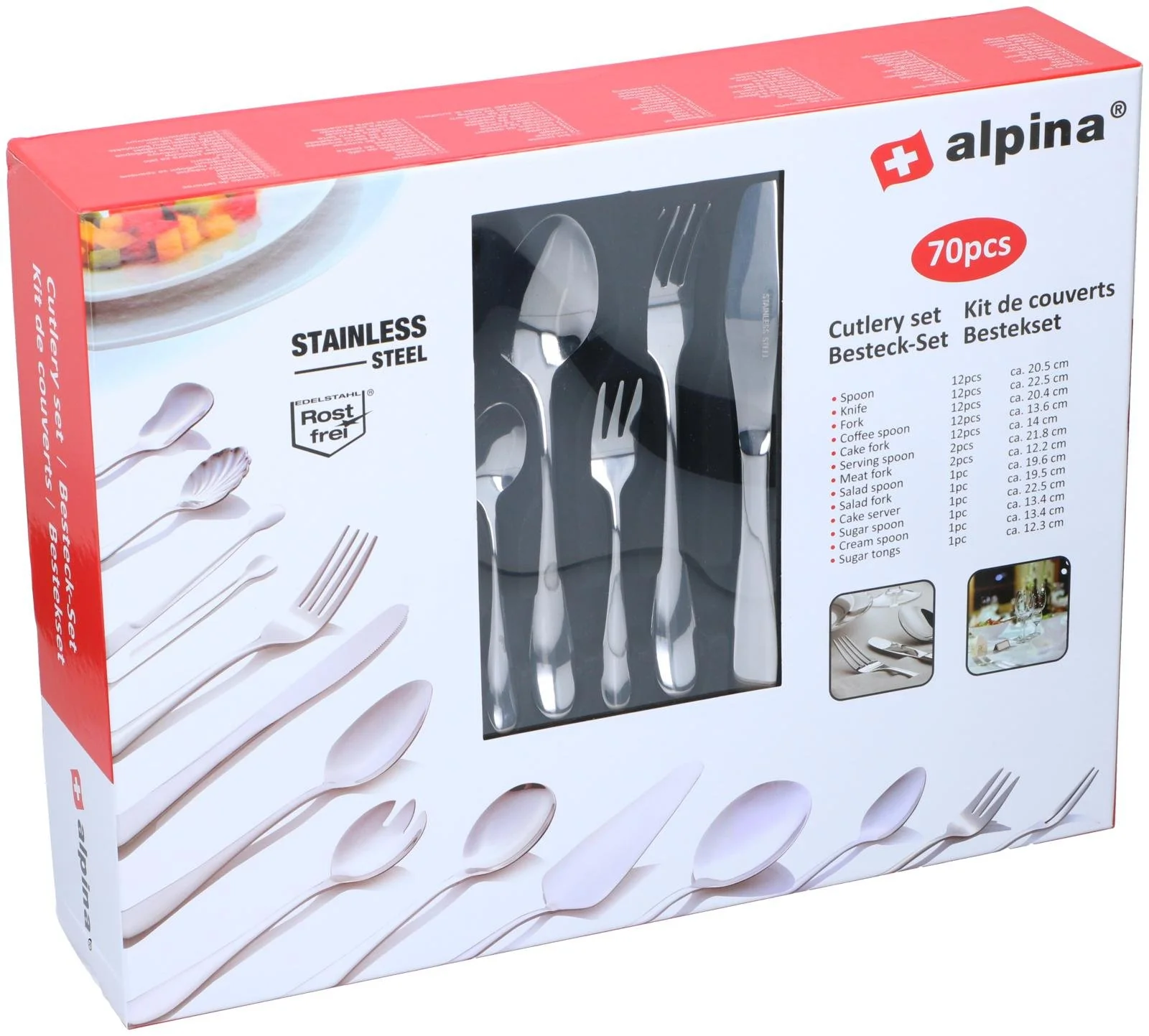 Ménagère 70 pièces en inox