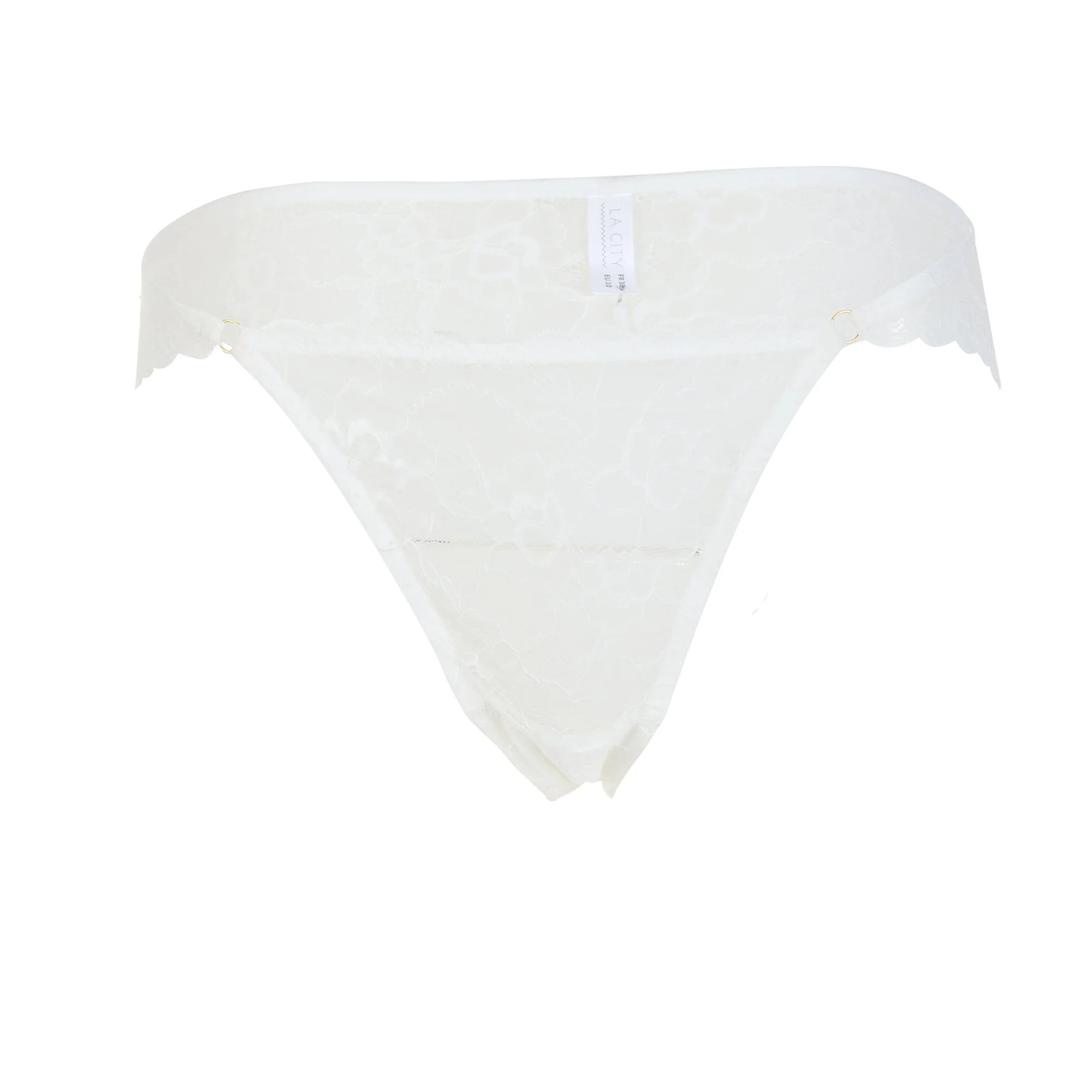 Mini slip en dentelle ivoire - Blanc