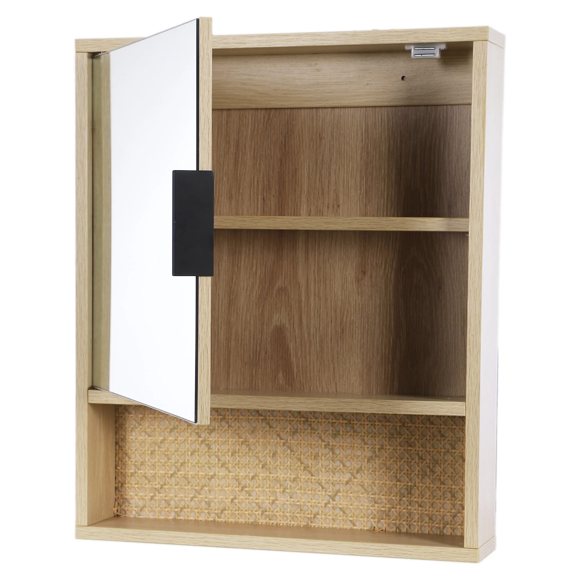 Miroir armoire mural en cannage - Image 2