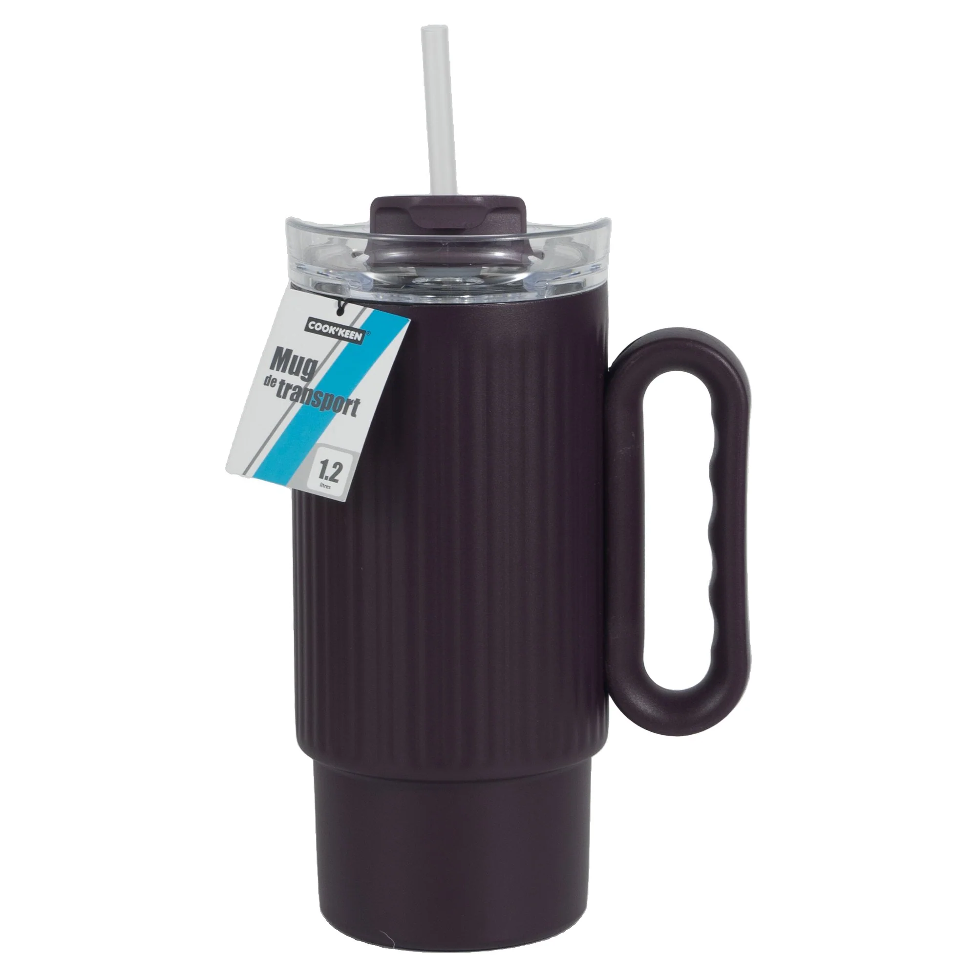 Mug de transport Isotherme avec poignée fantaisie 1,2 L  - Beige - Image 2