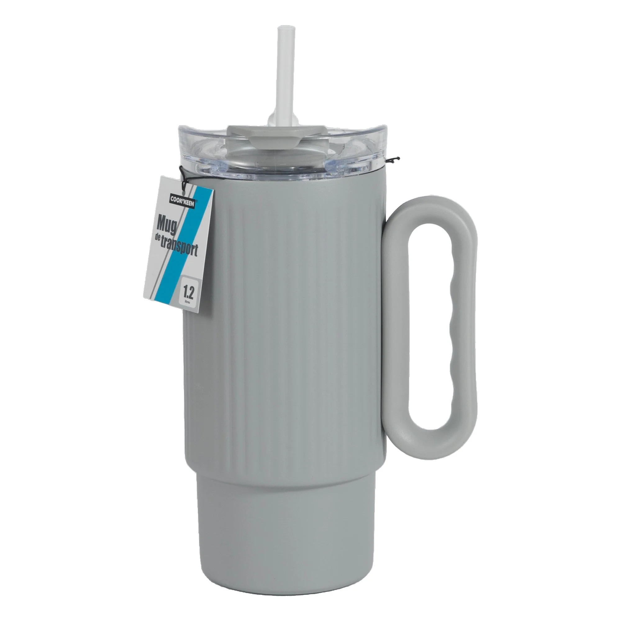 Mug de transport Isotherme avec poignée fantaisie 1,2 L  - Beige - Image 3