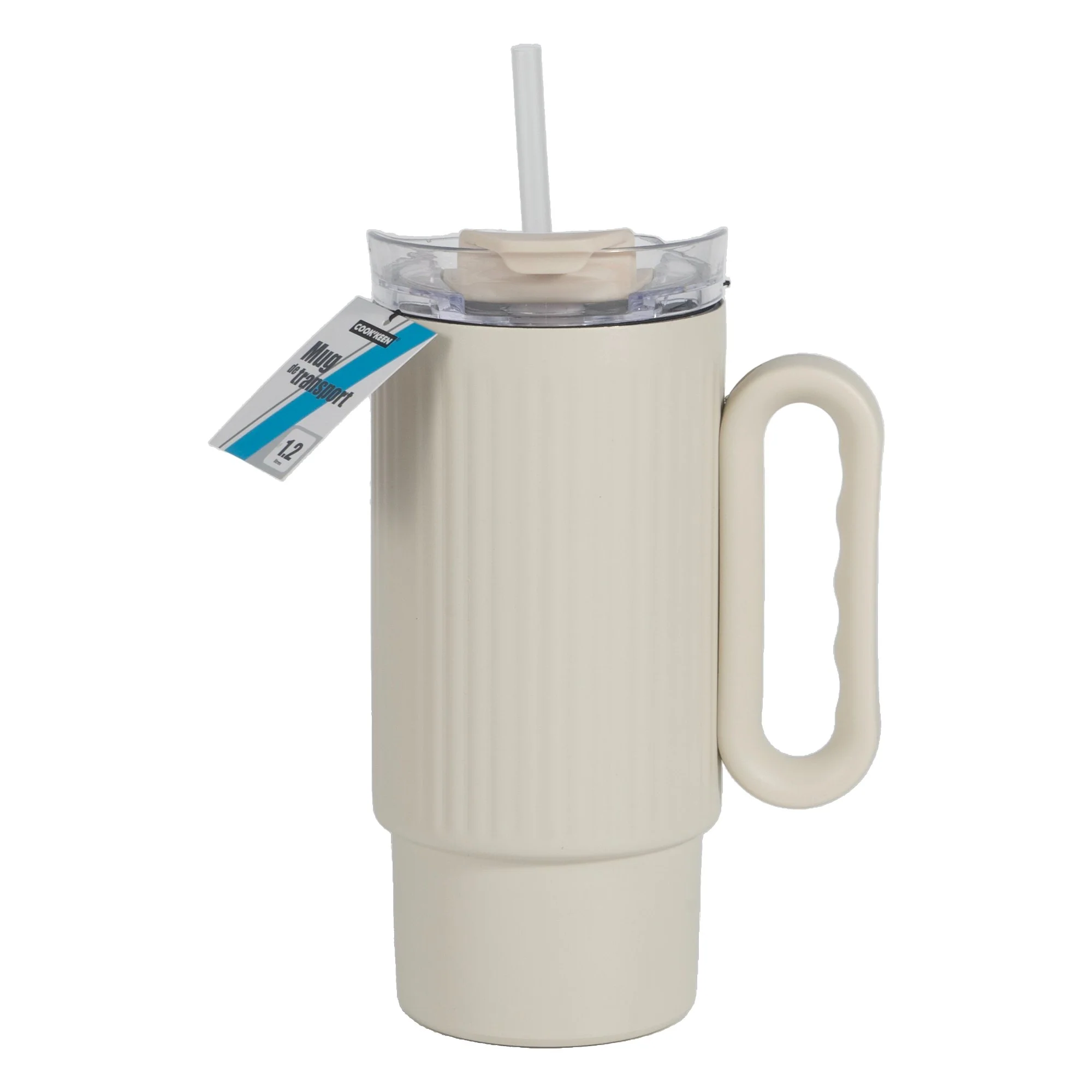 Mug de transport Isotherme avec poignée fantaisie 1,2 L  - Gris - Image 2