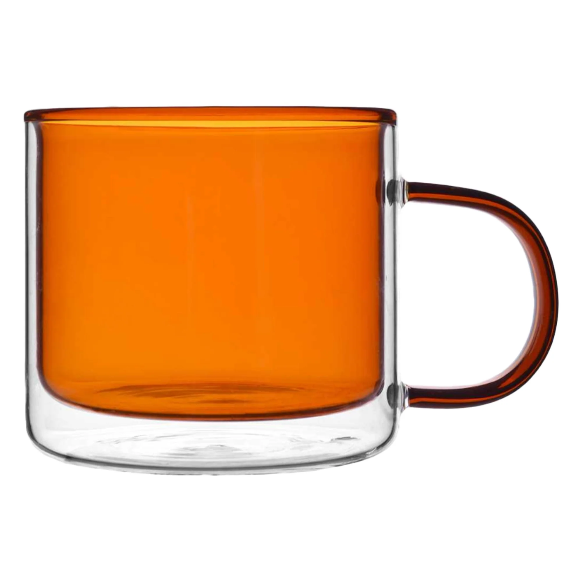 Mug double paroi en verre coloré avec anse 250 ml  - Beige - Image 2