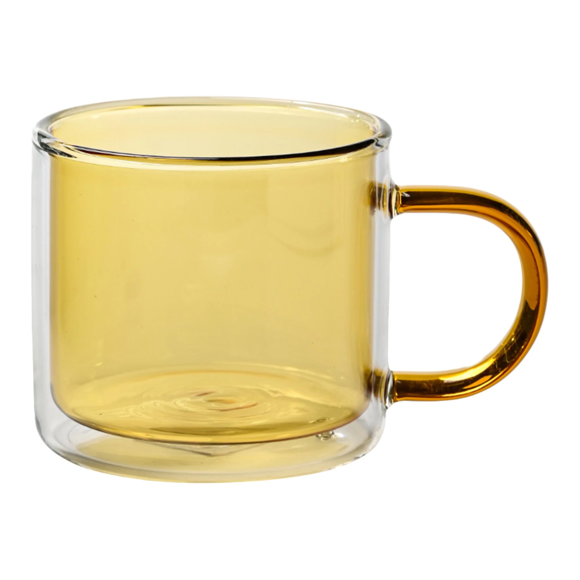 Mug double paroi en verre coloré avec anse 250 ml  - Bleu