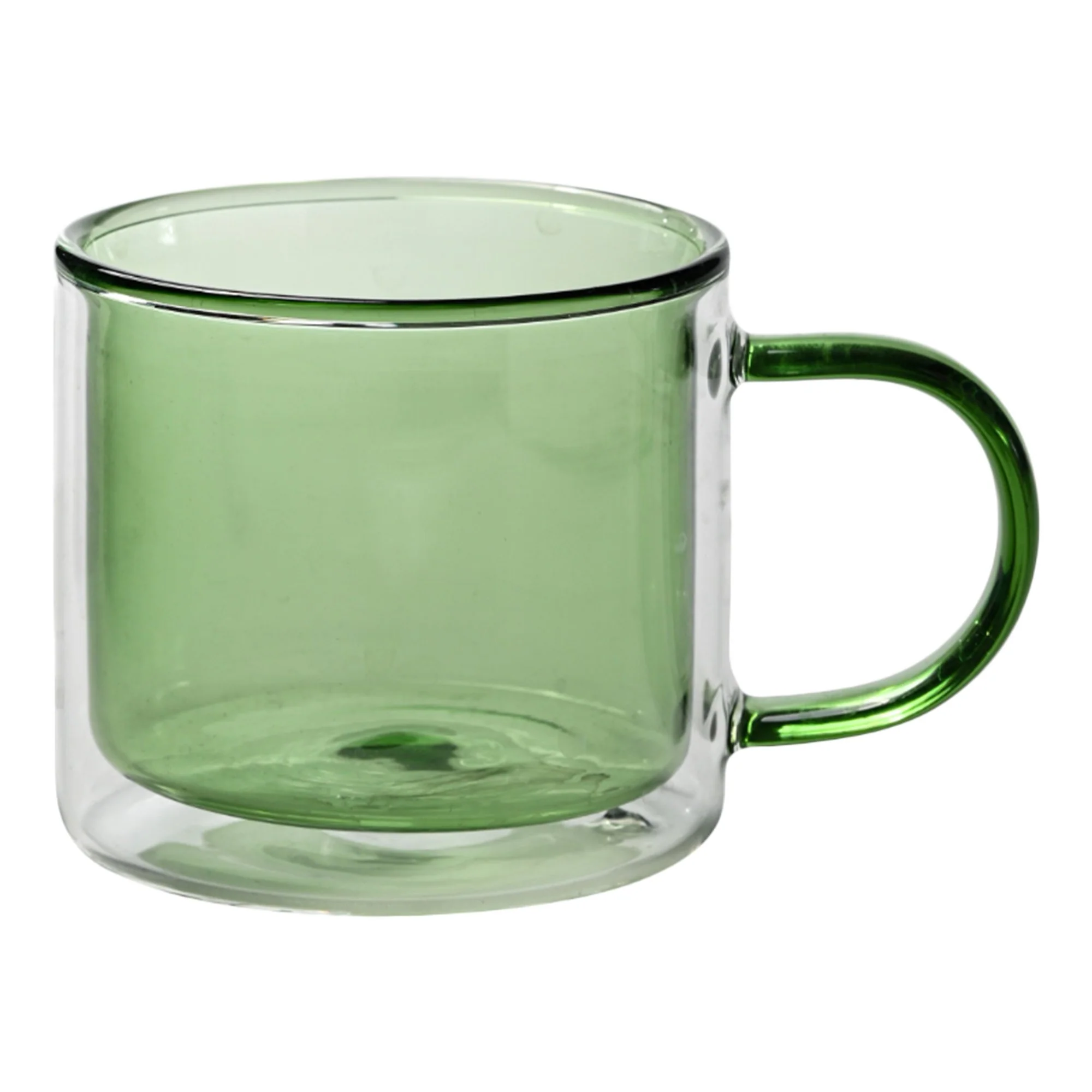 Mug double paroi en verre coloré avec anse 250 ml  - Bleu - Image 3