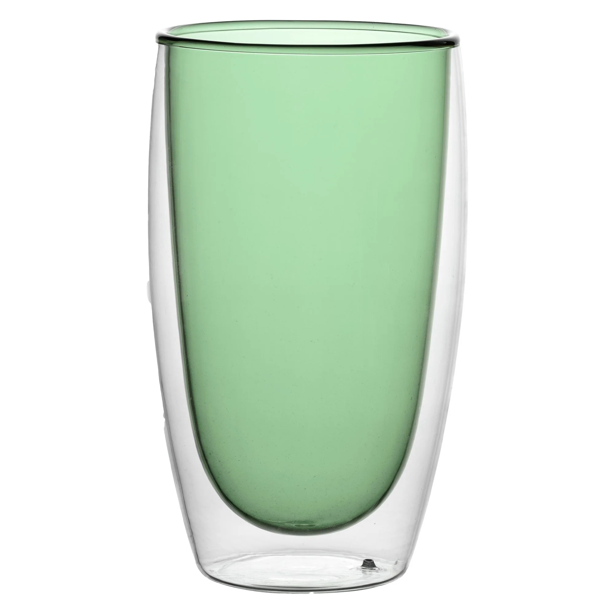 Mug en verre double paroi coloré 450 ml  - Vert