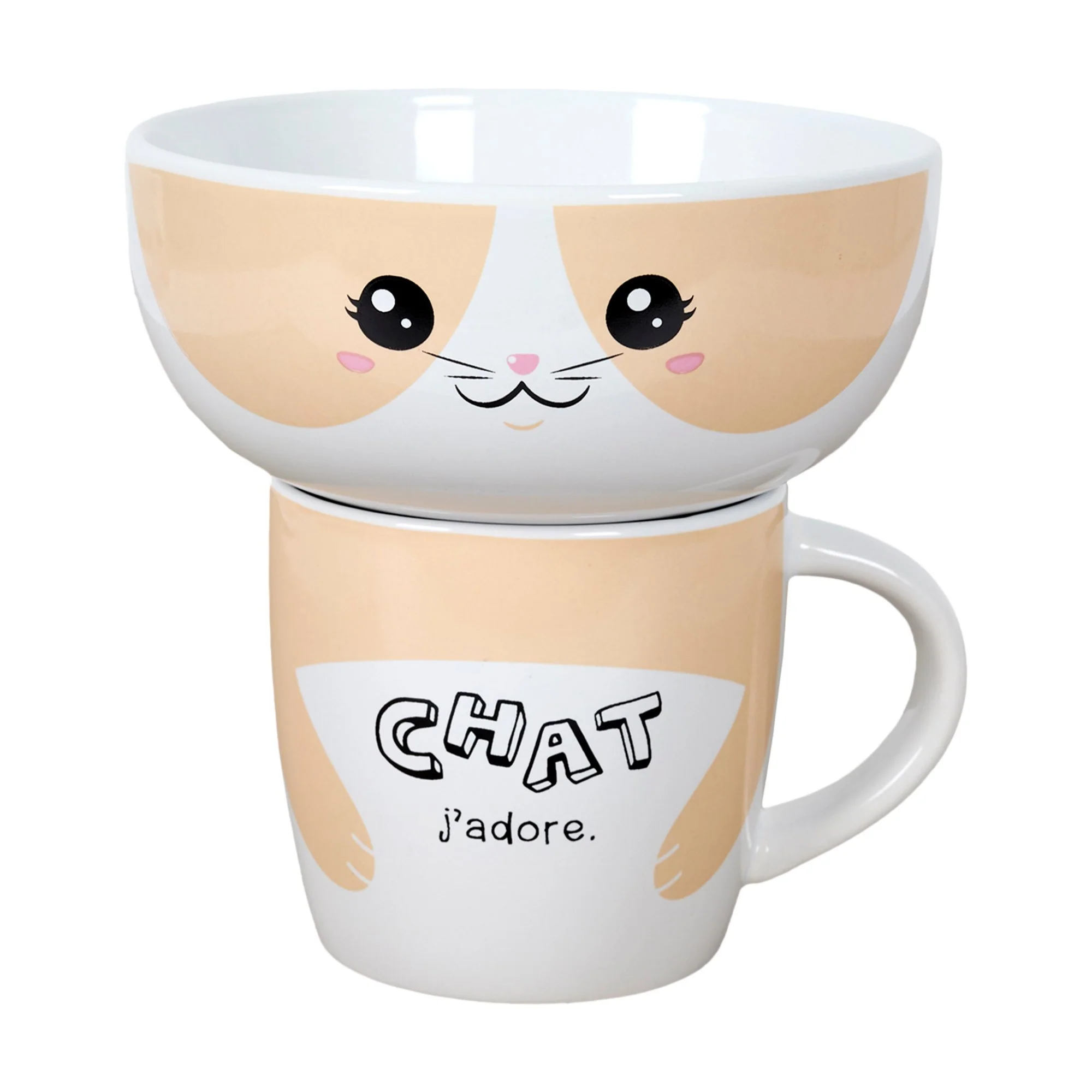 Mug et bol en céramique Kawaï - Image 2