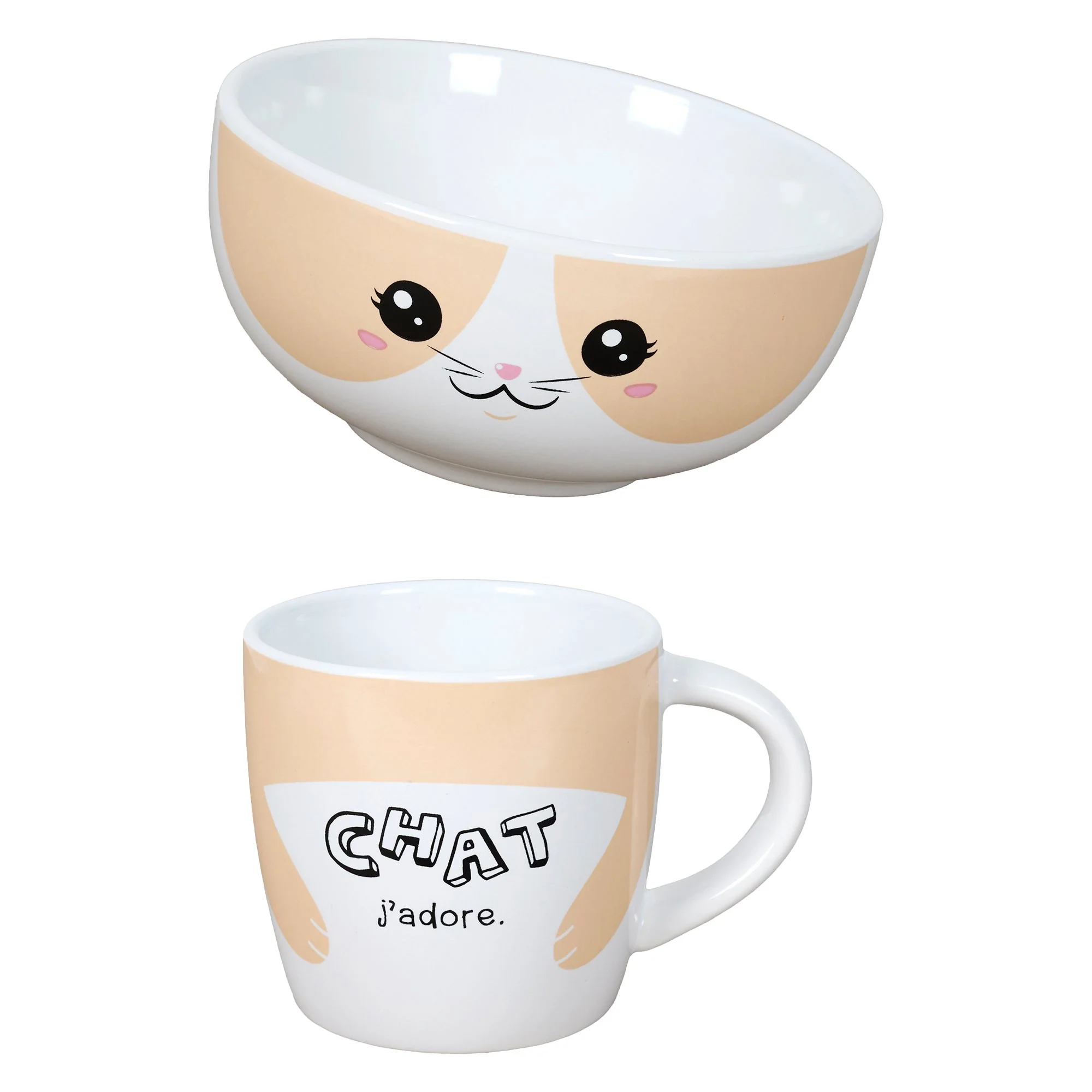 Mug et bol en céramique Kawaï - Image 3