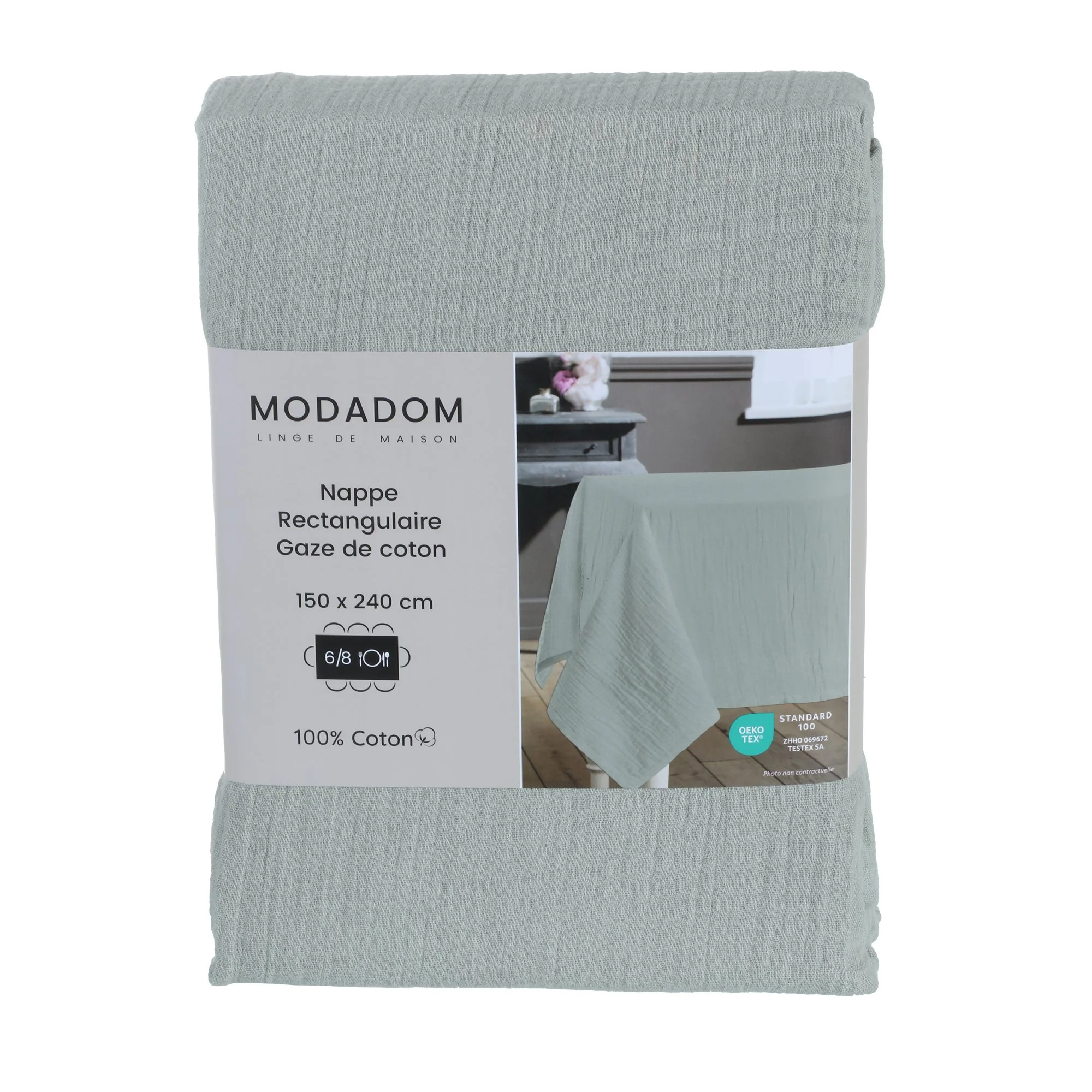Nappe en gaze de coton 150x240cm - Vert