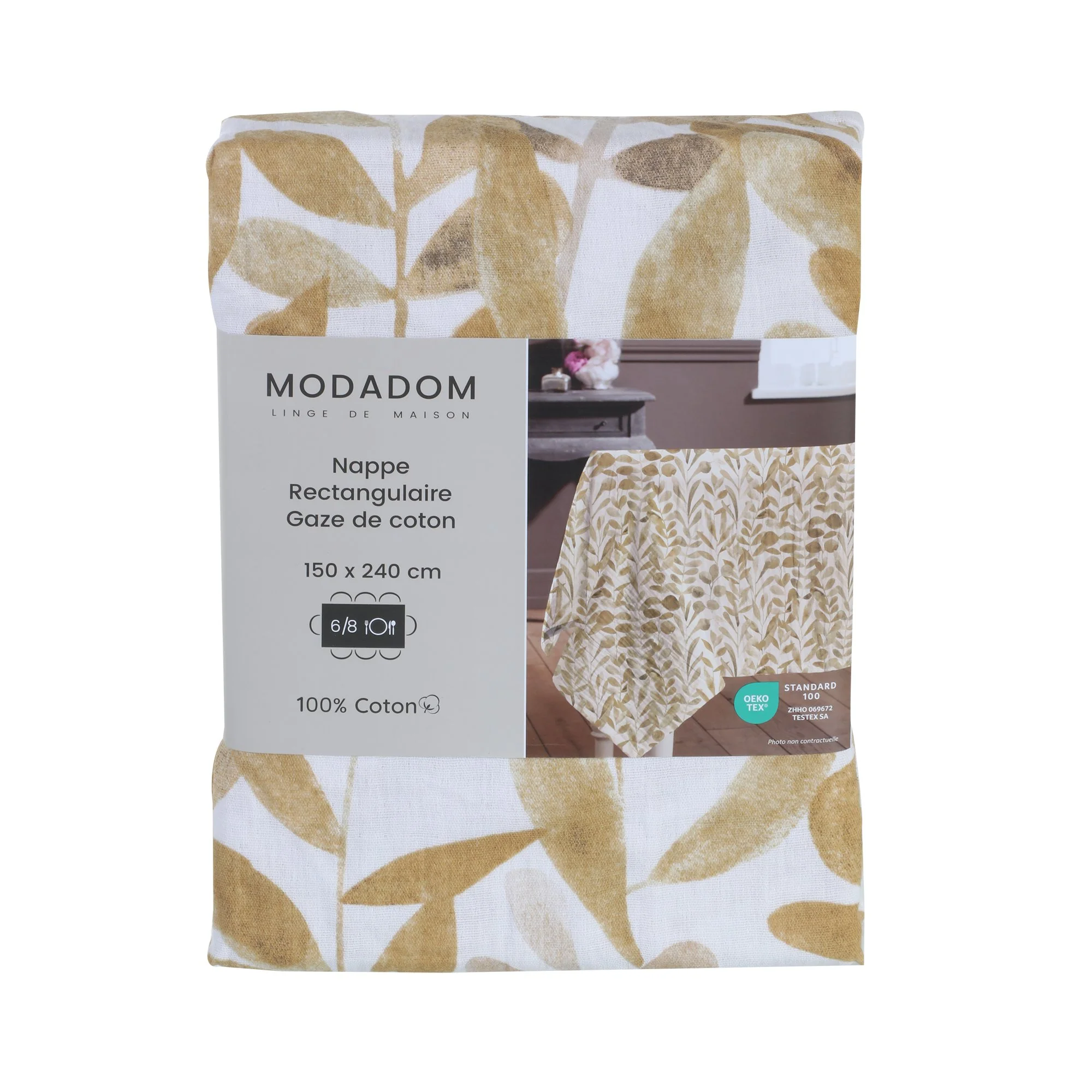 Nappe en gaze de coton 150x240cm - Vert - Image 3
