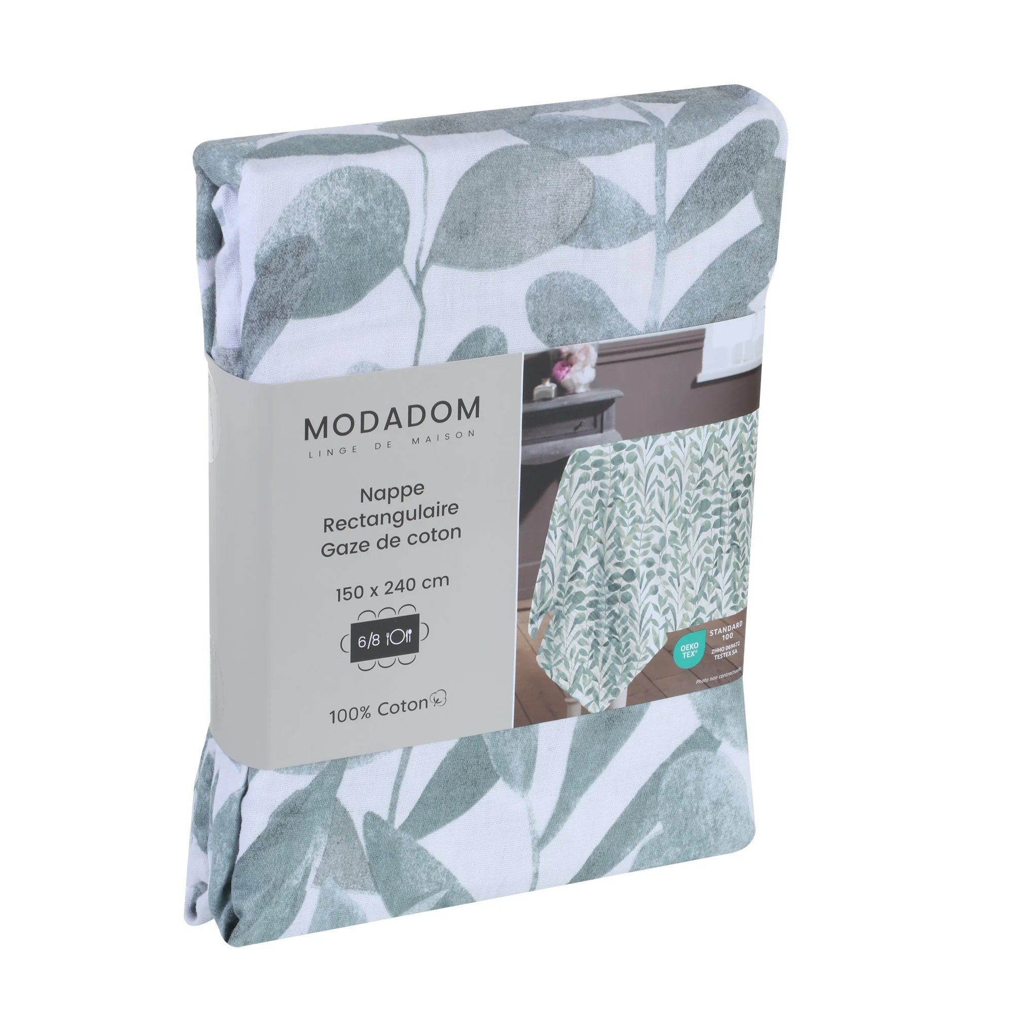 Nappe en gaze de coton 150x240cm - Vert - Image 6