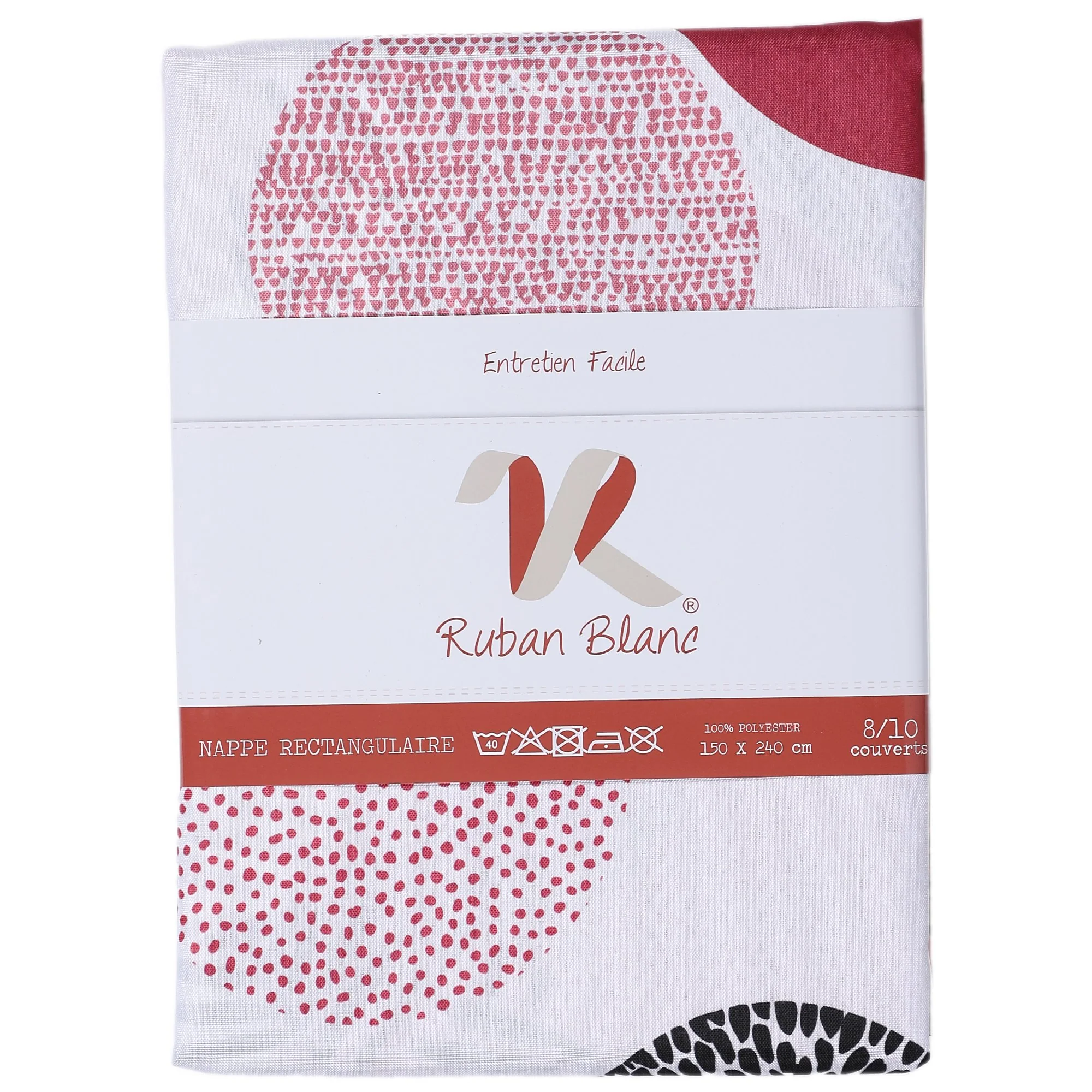 Nappe imprimée 150x240cm - Rouge