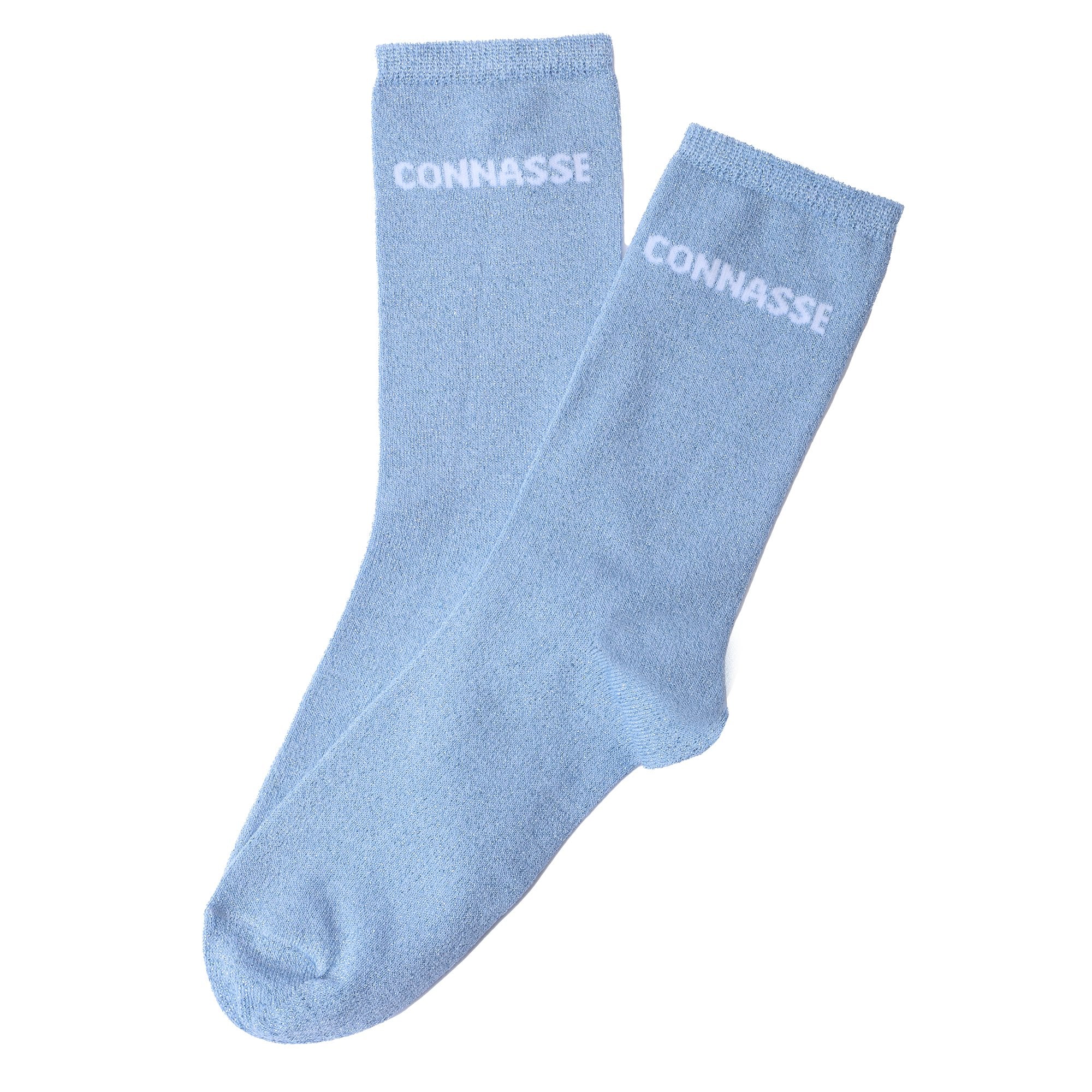 Paire de chaussette paillette avec message - Bleu clair - Image 6