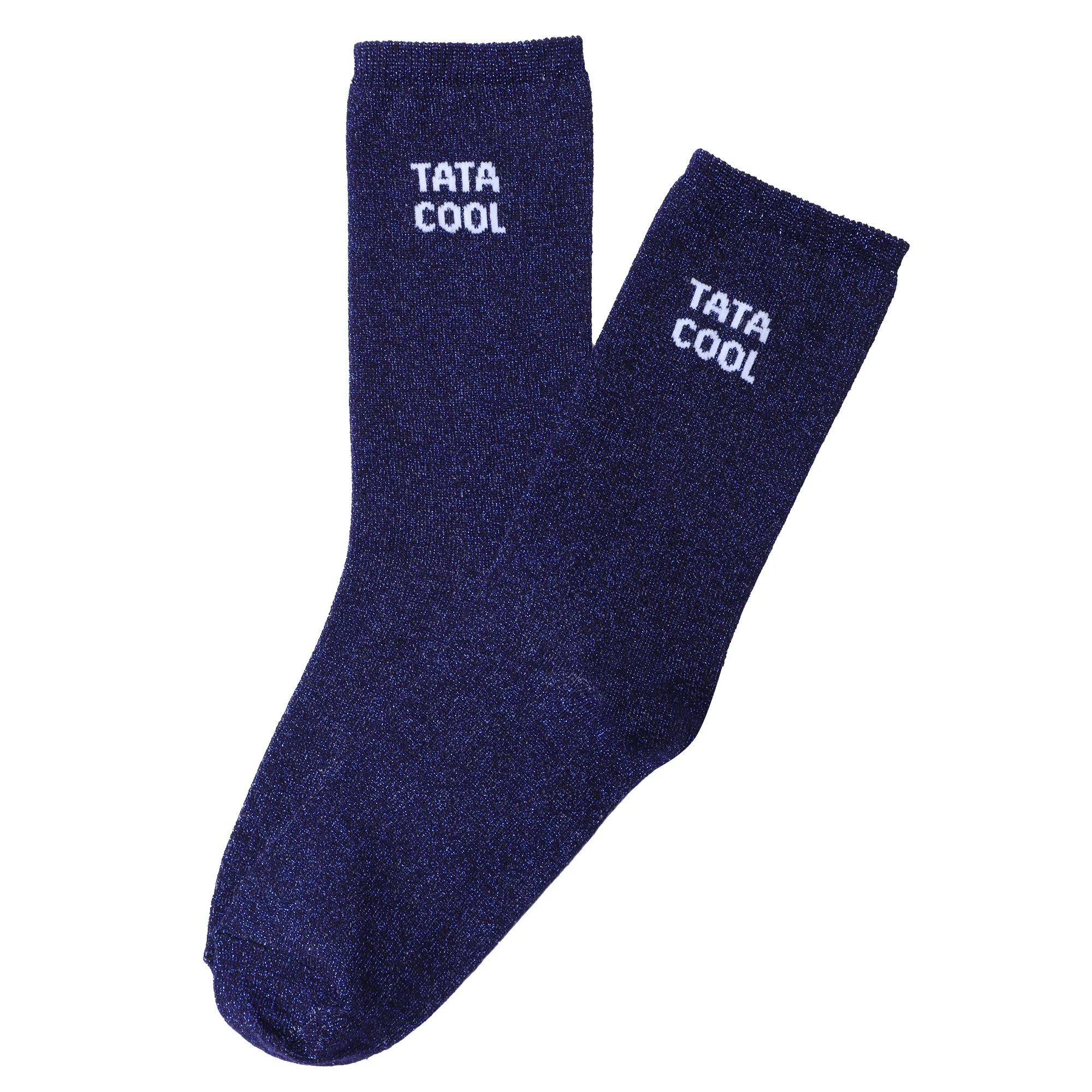 Paire de chaussette paillette avec message - Bleu foncé