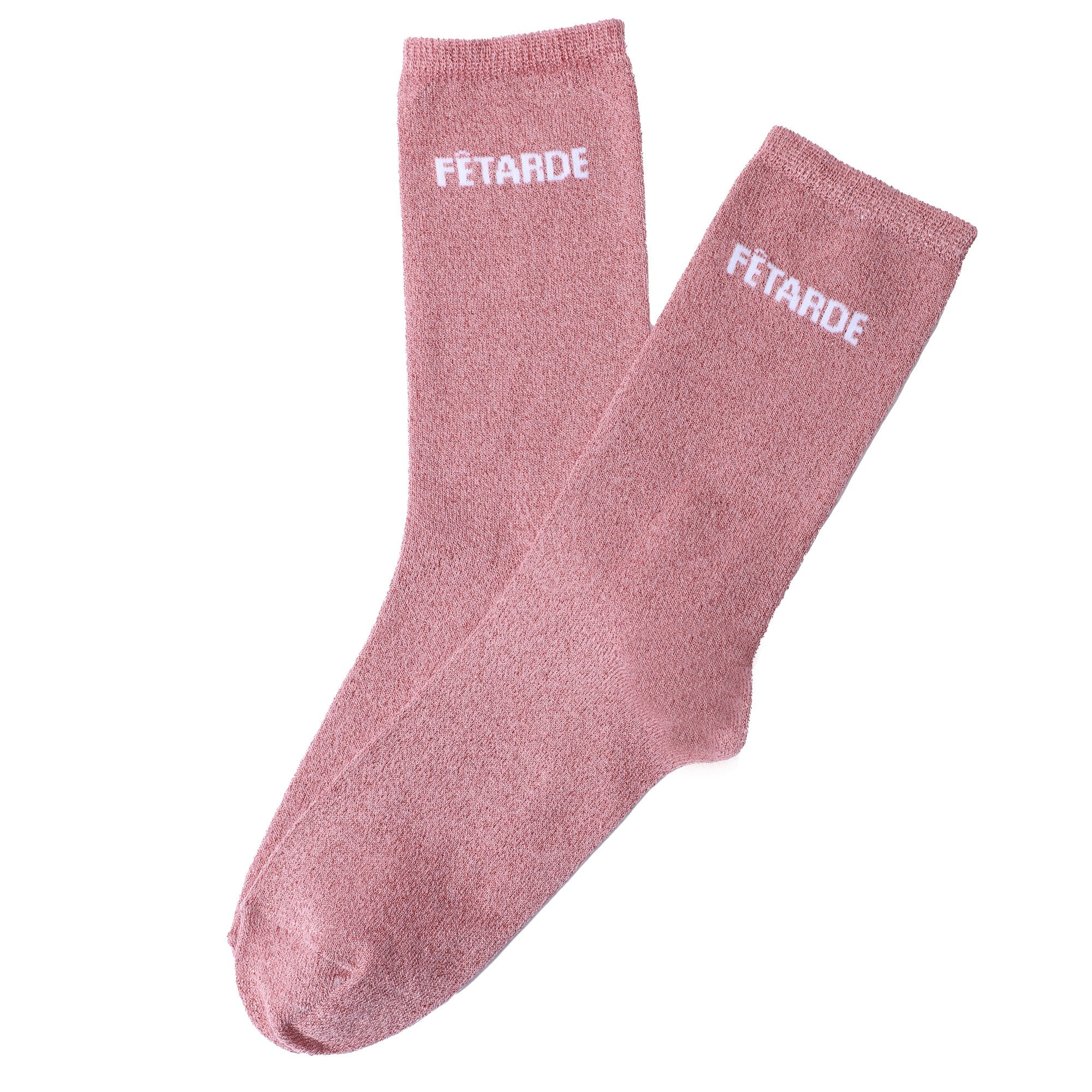 Paire de chaussette paillette avec message - Violet - Image 3