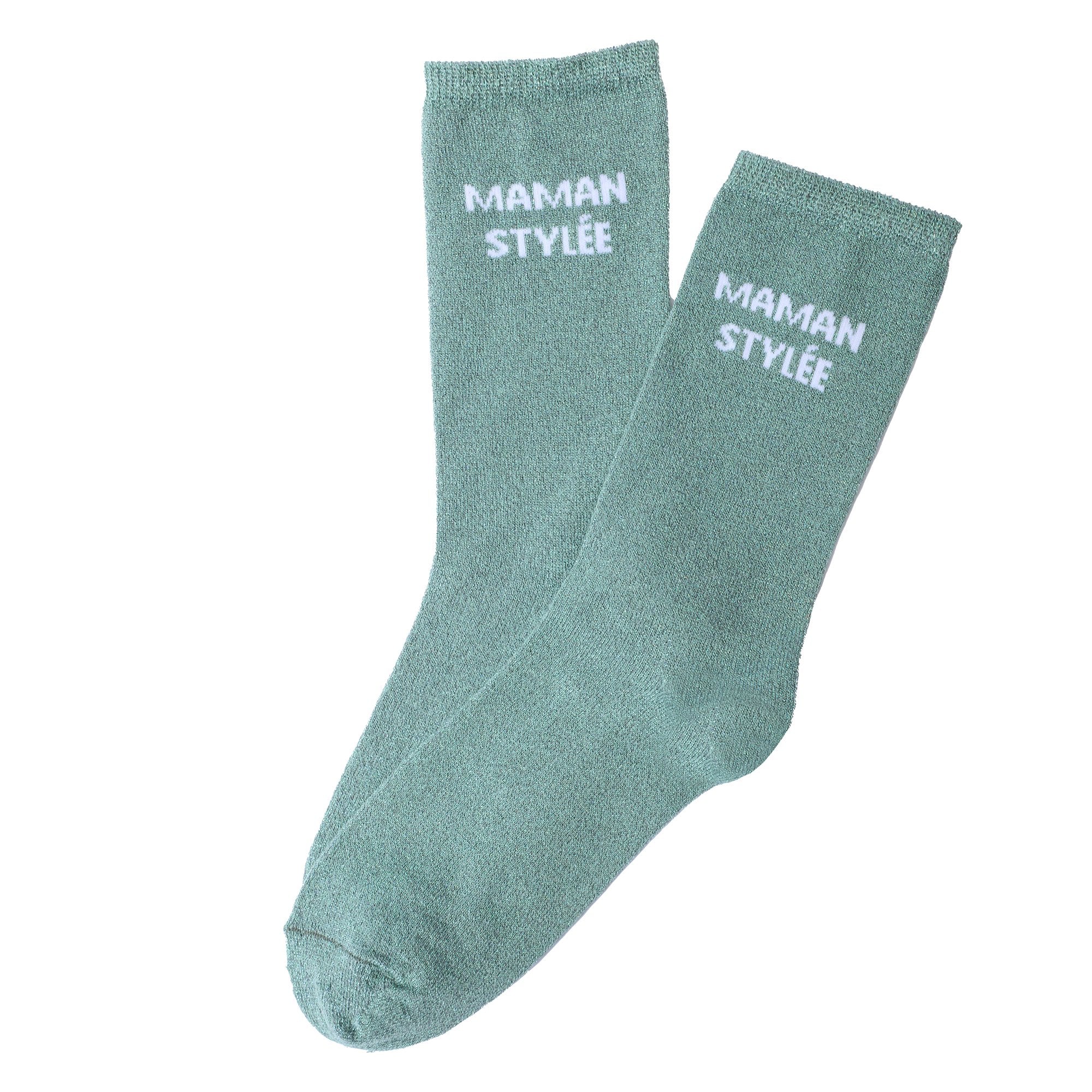 Paire de chaussette paillette avec message - Violet - Image 5