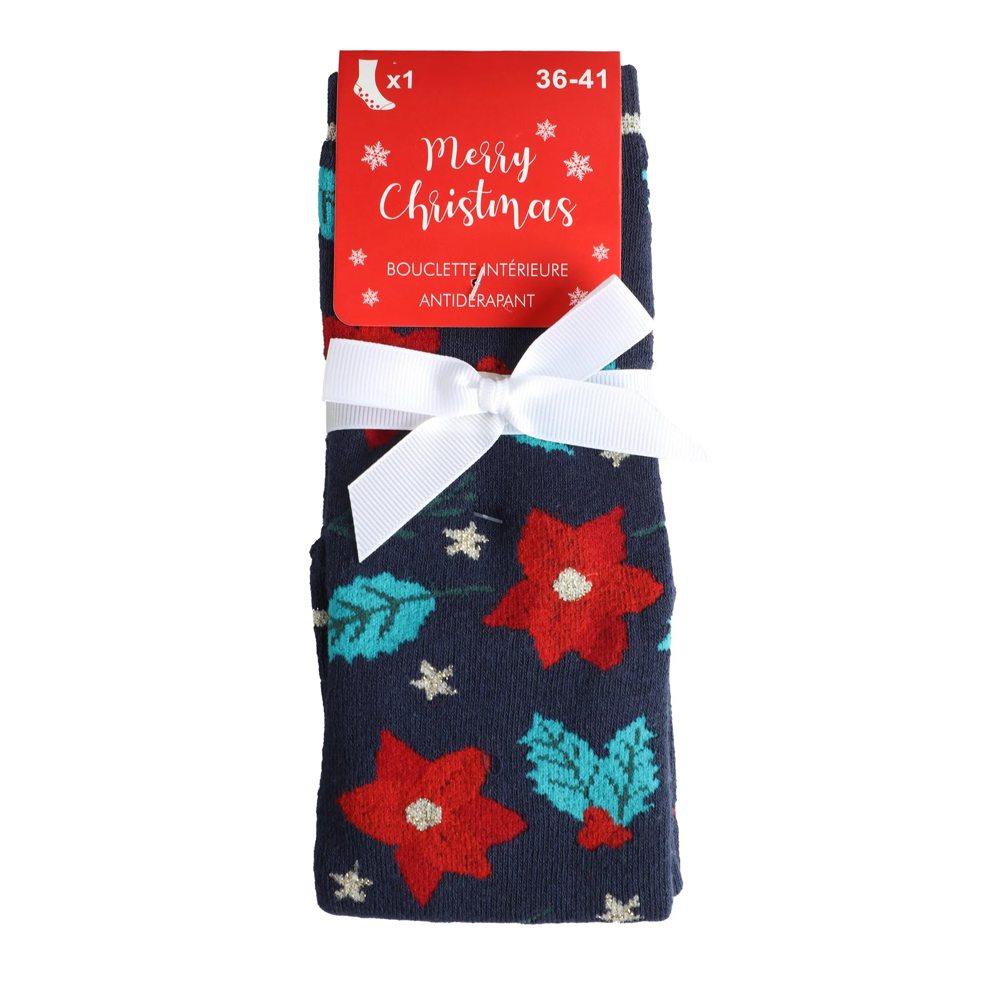 Paire de chaussettes antidérapantes Noël - Bleu foncé - Image 6