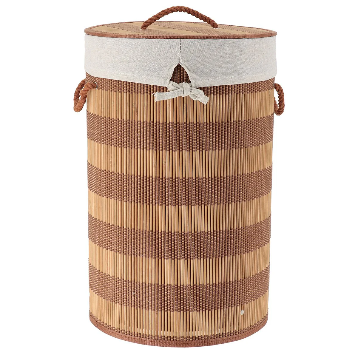 Panière à linge bambou avec couvercle