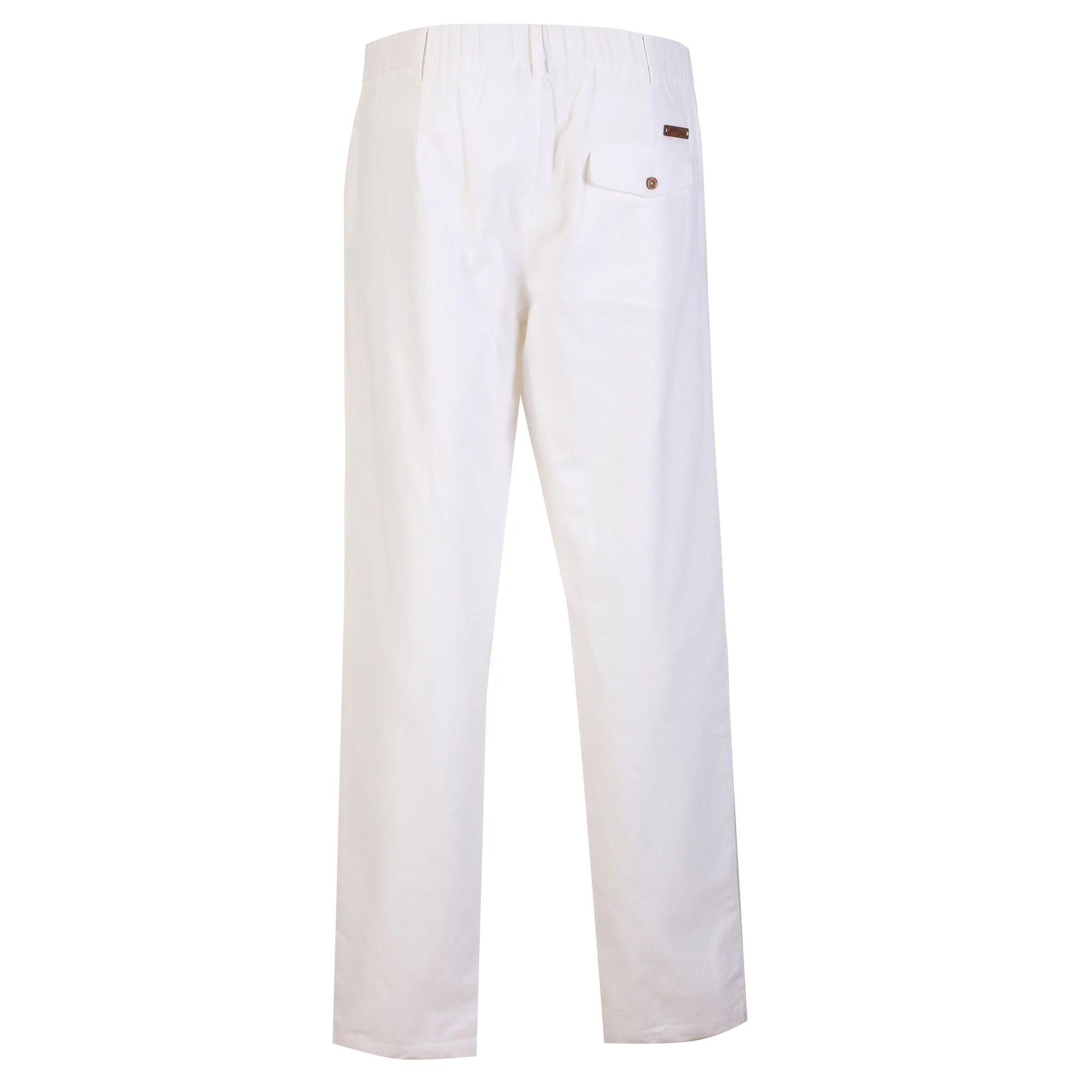 Pantalon à broderie lin et coton  - Blanc - Image 2