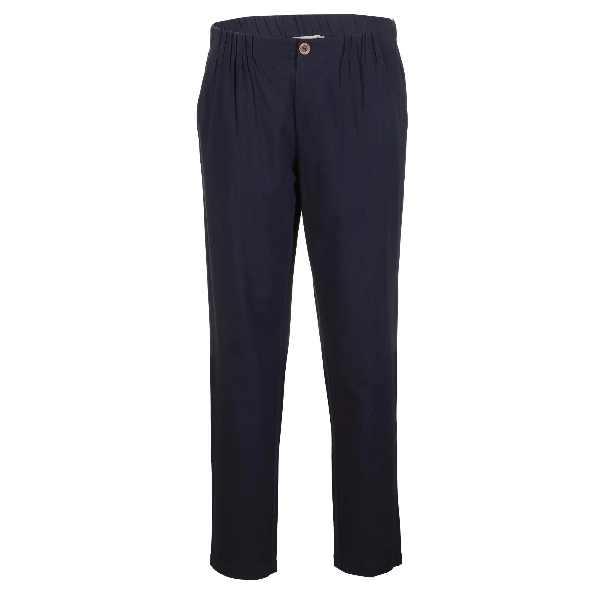 Pantalon à broderie lin et coton  - Bleu foncé